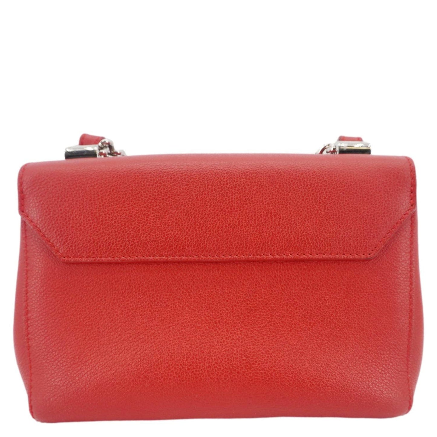 LOUIS VUITTON Lockme II BB Pebbled Leather Crossbody Bag Rubis
