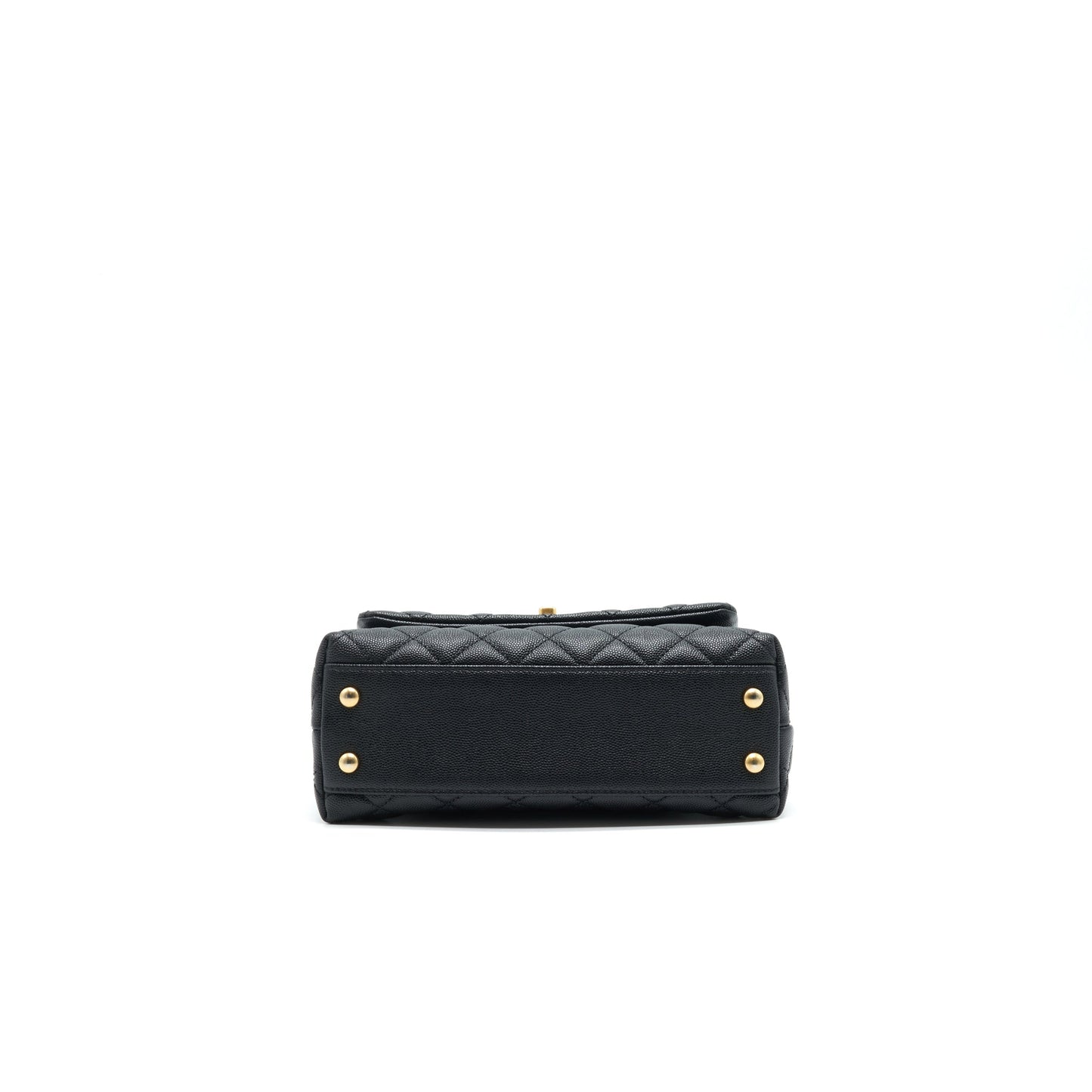 CHANEL MINI COCO HANDLE CAVIAR LEATHER WITH PYTHON HANDLE BLACK