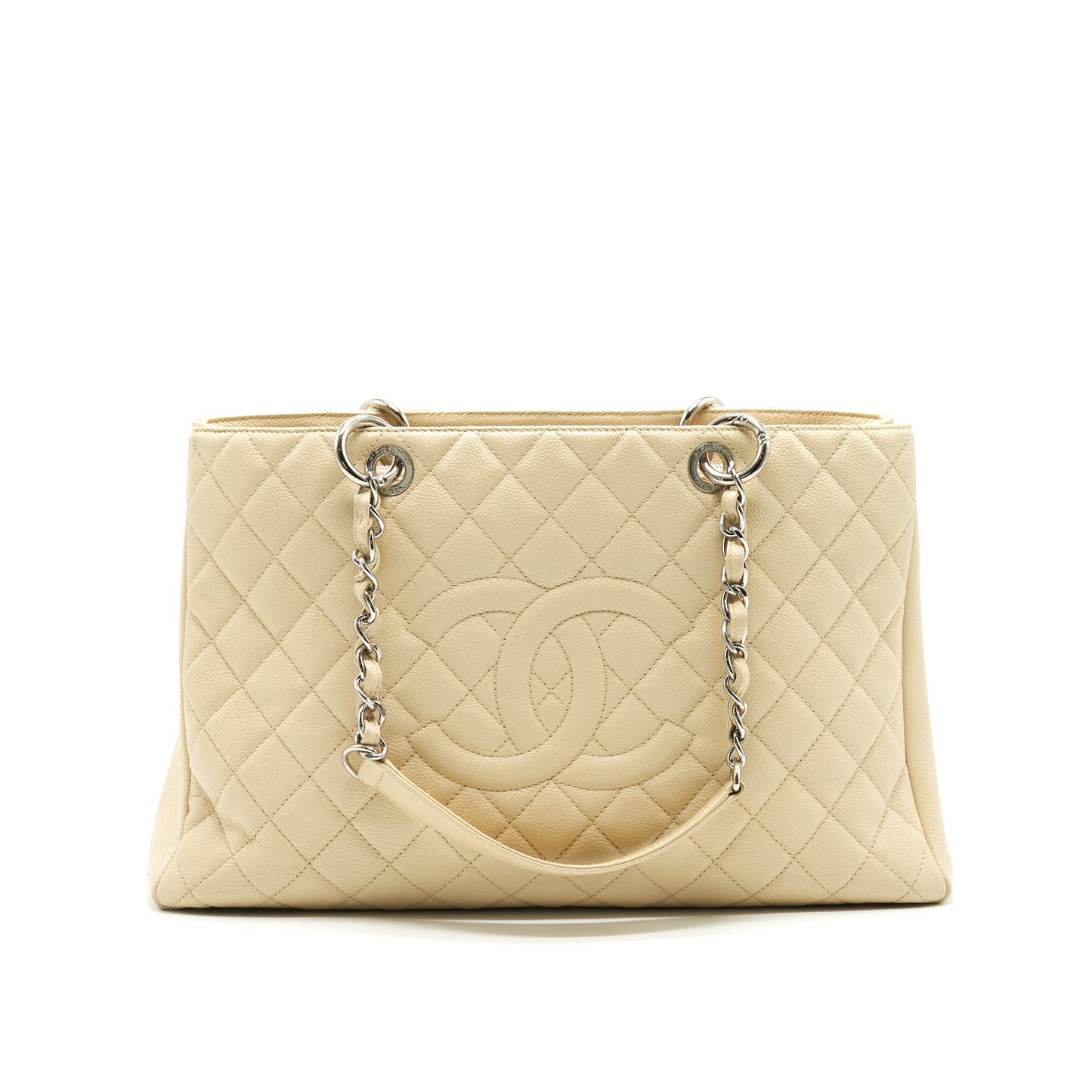 CHANEL GRANT SHOPPING TOTE BAG XL GST CREAM CAVIAR
