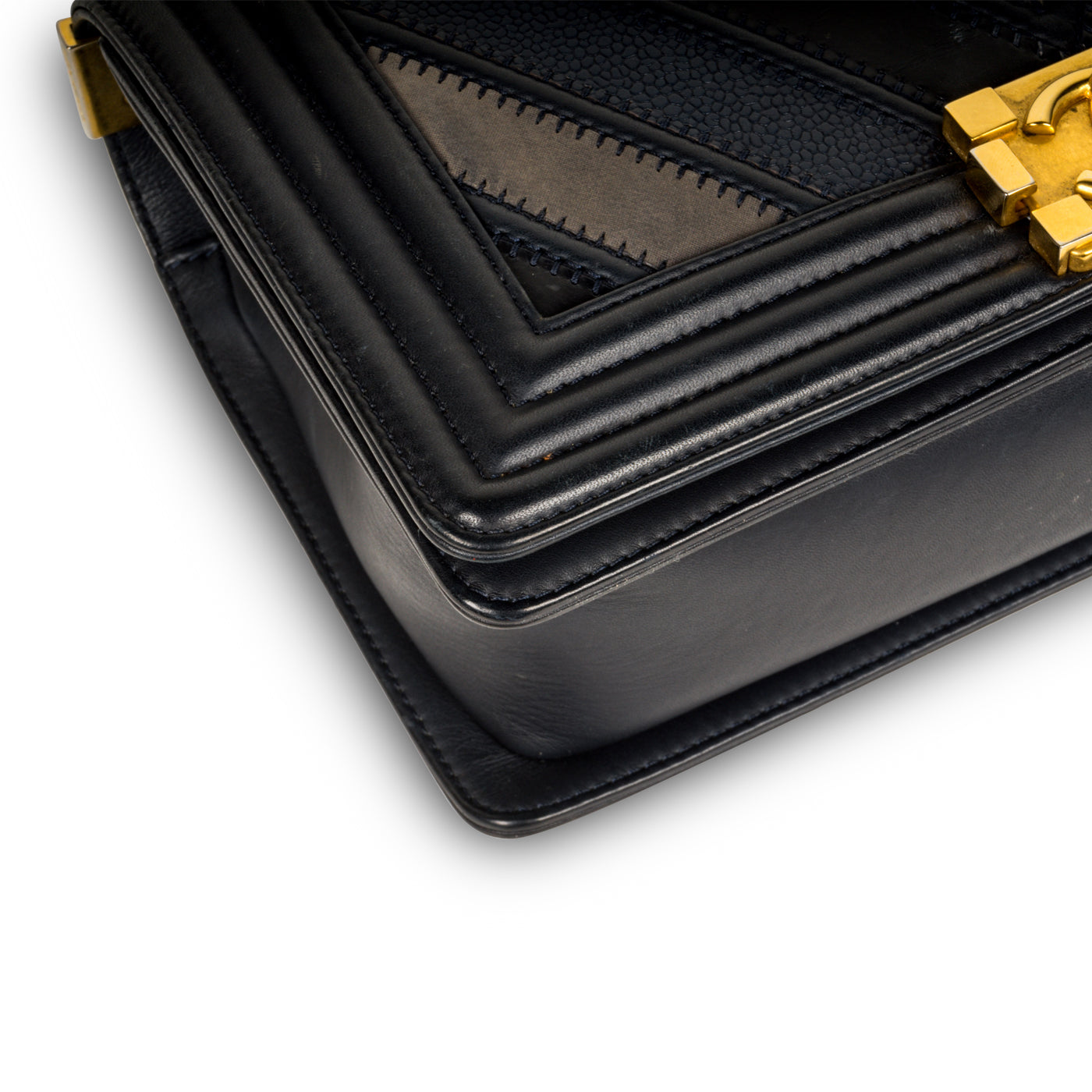 Chanel Mixed Leather Boy Bag