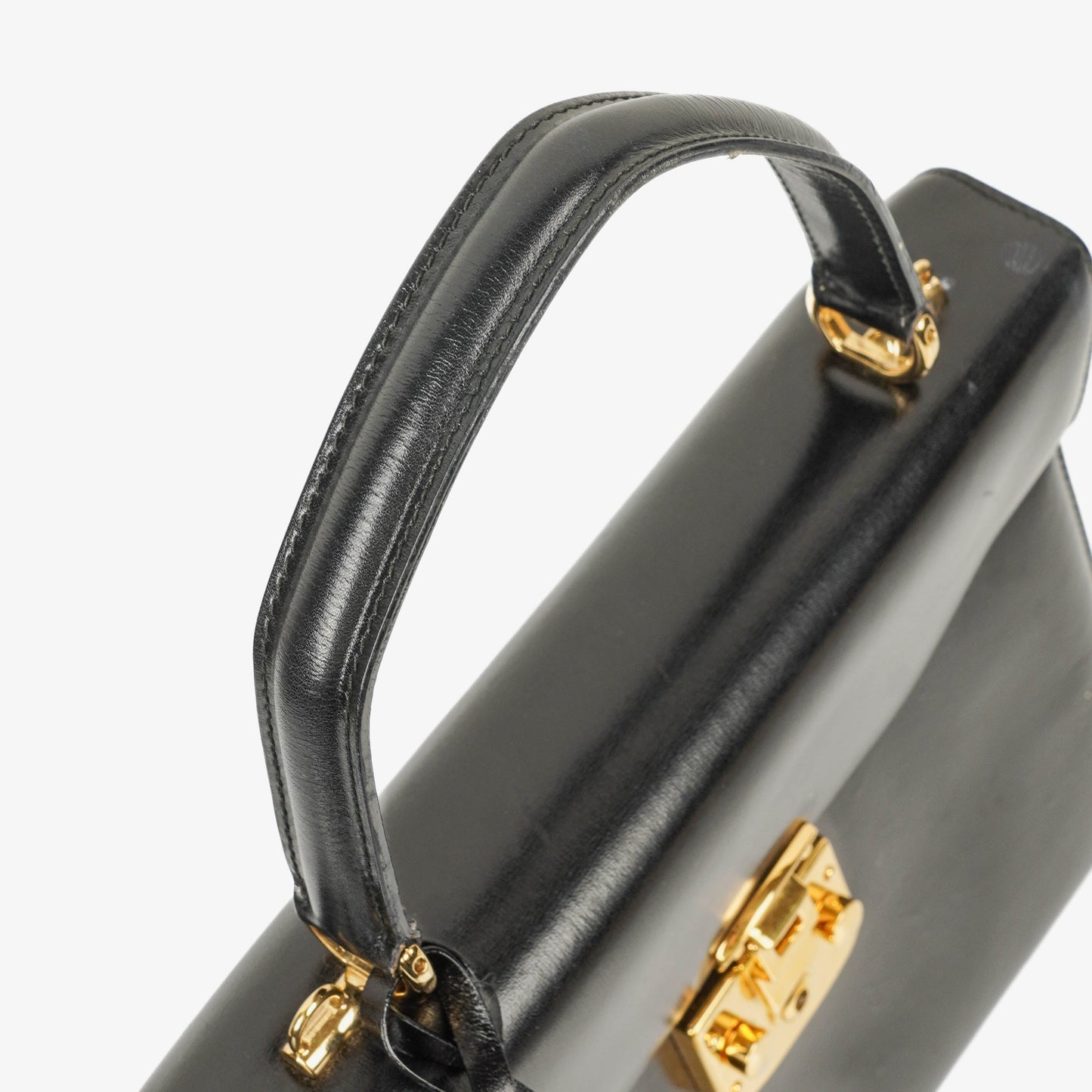 Gucci Glossy Leather Vintage Lady Lock Bag Black