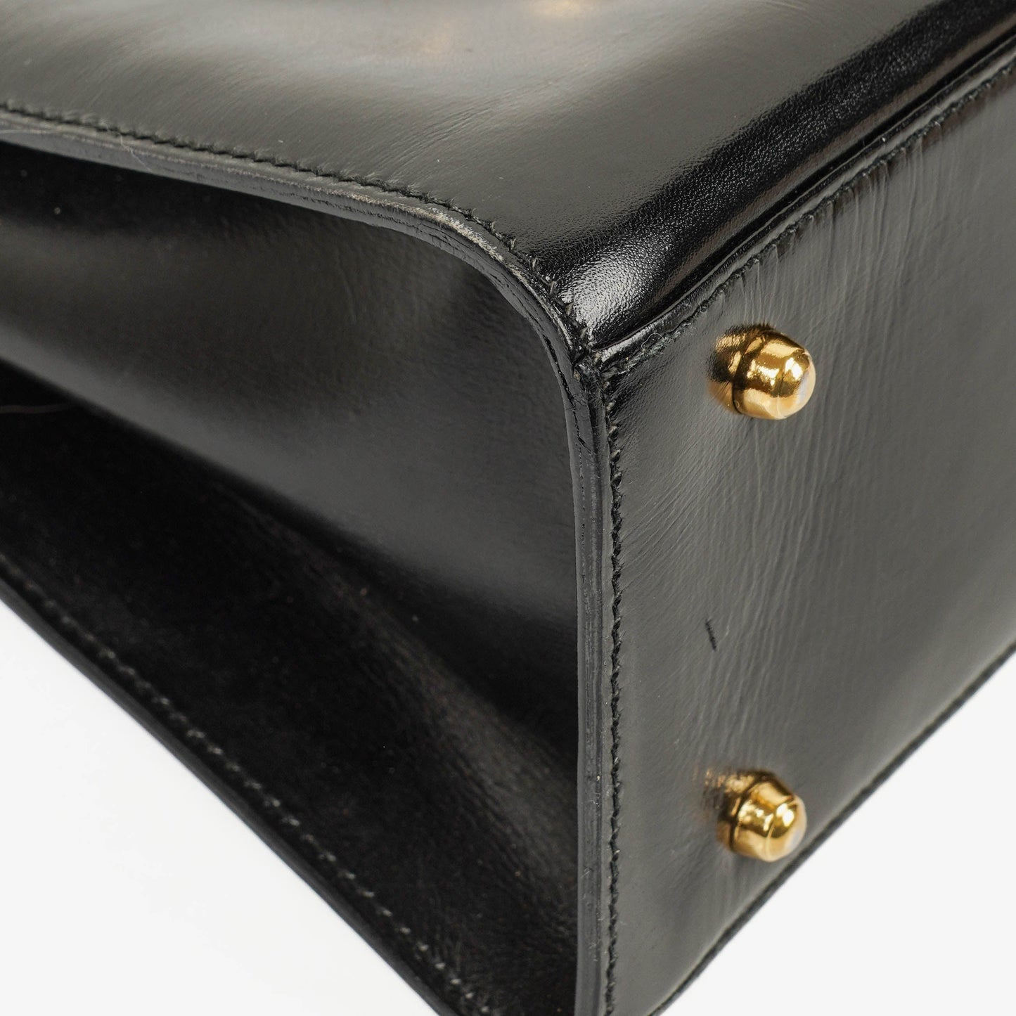 Gucci Glossy Leather Vintage Lady Lock Bag Black