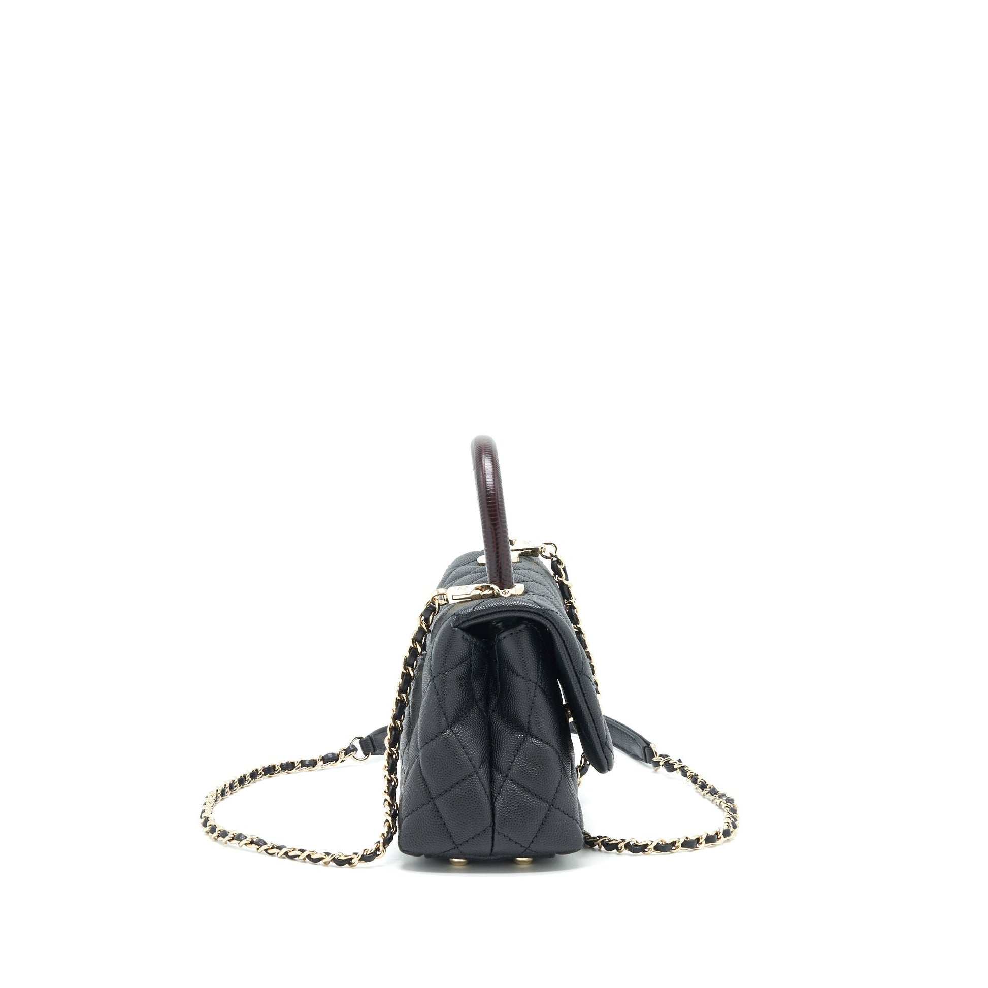 Chanel Coco Handle Extra Mini Black Embossed Handle L