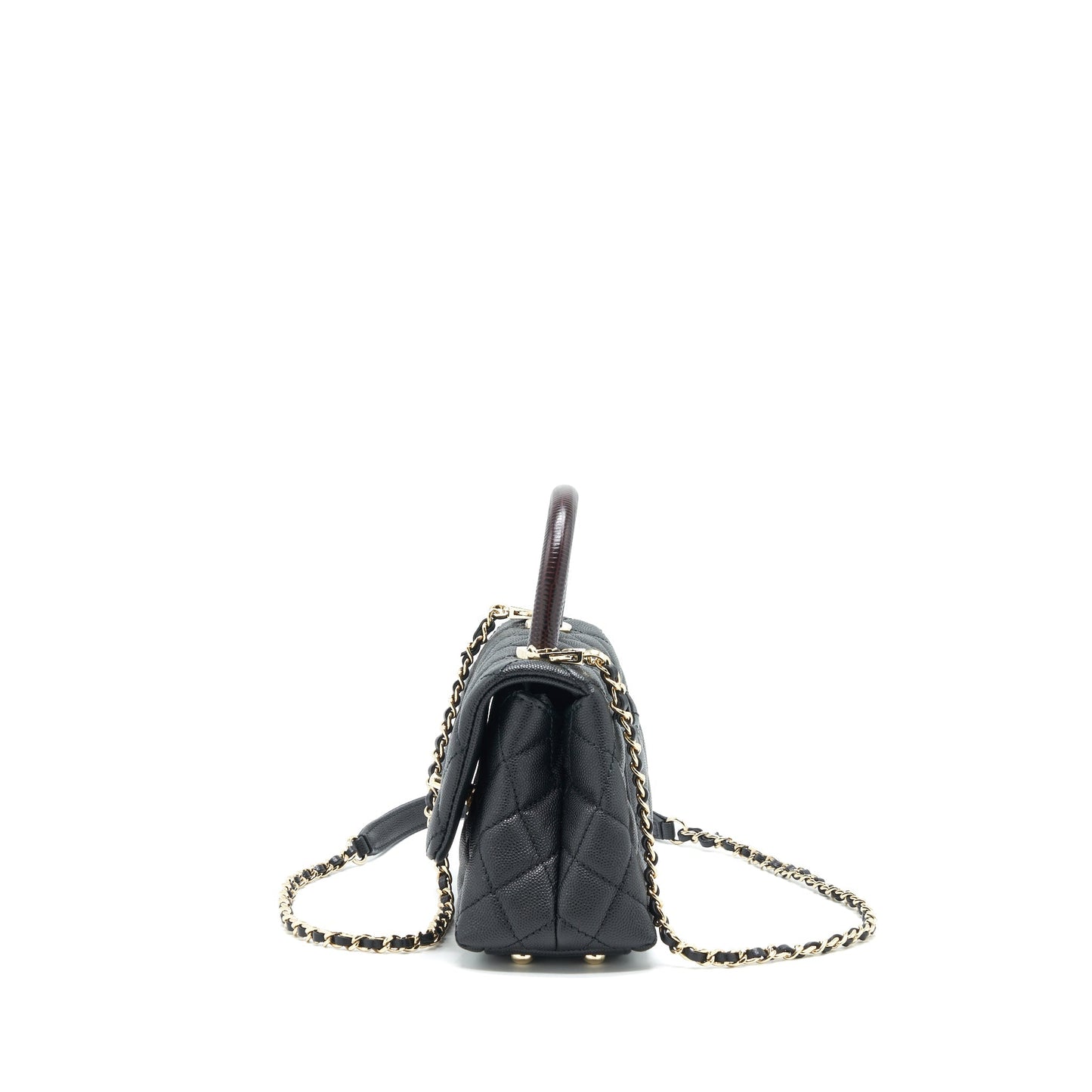 Chanel Coco Handle Extra Mini Black Embossed Handle L