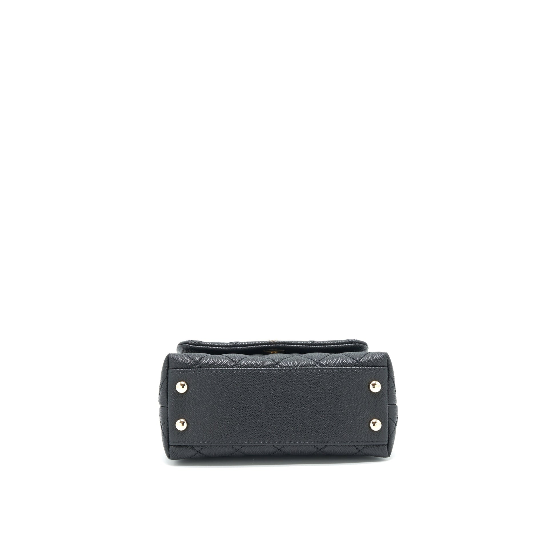 Chanel Coco Handle Extra Mini Black Embossed Handle L