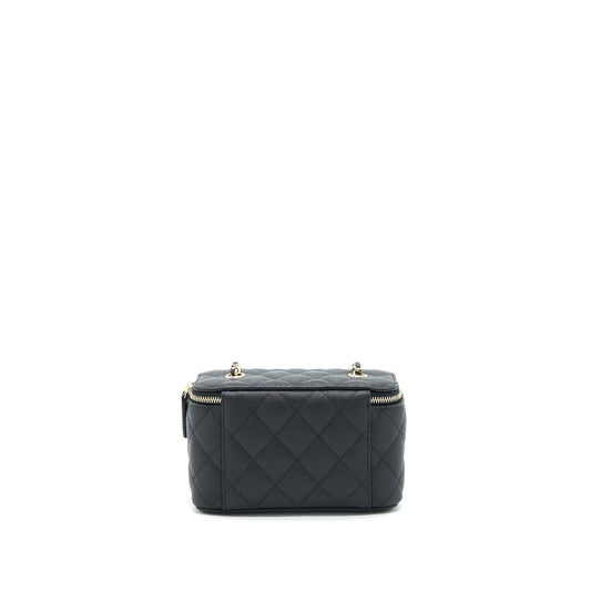 Chanel Caviar Small Long Vanity With Chain Black L