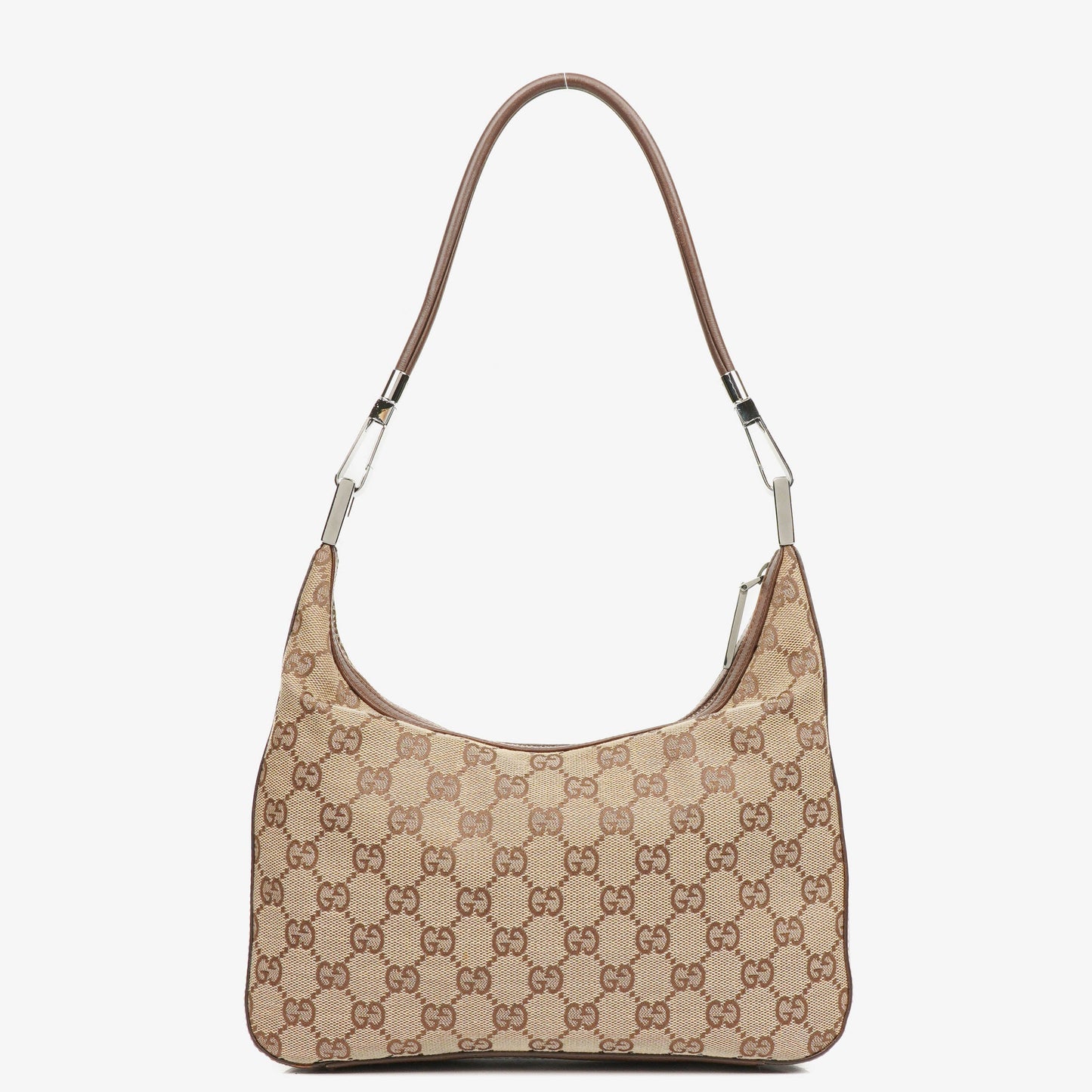 Gucci Monogram GG Canvas and Leather Hobo Shoulder Bag