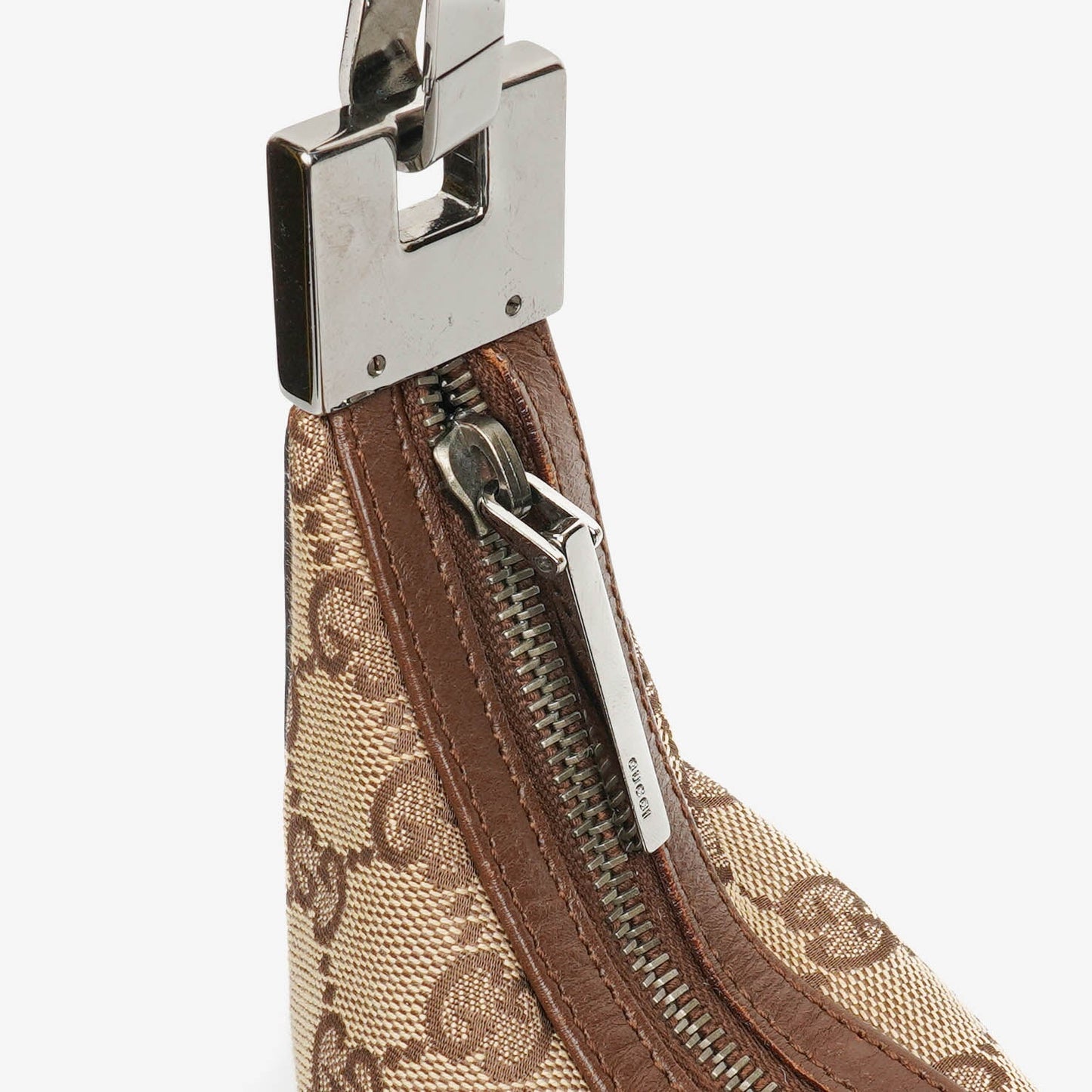 Gucci Monogram GG Canvas and Leather Hobo Shoulder Bag
