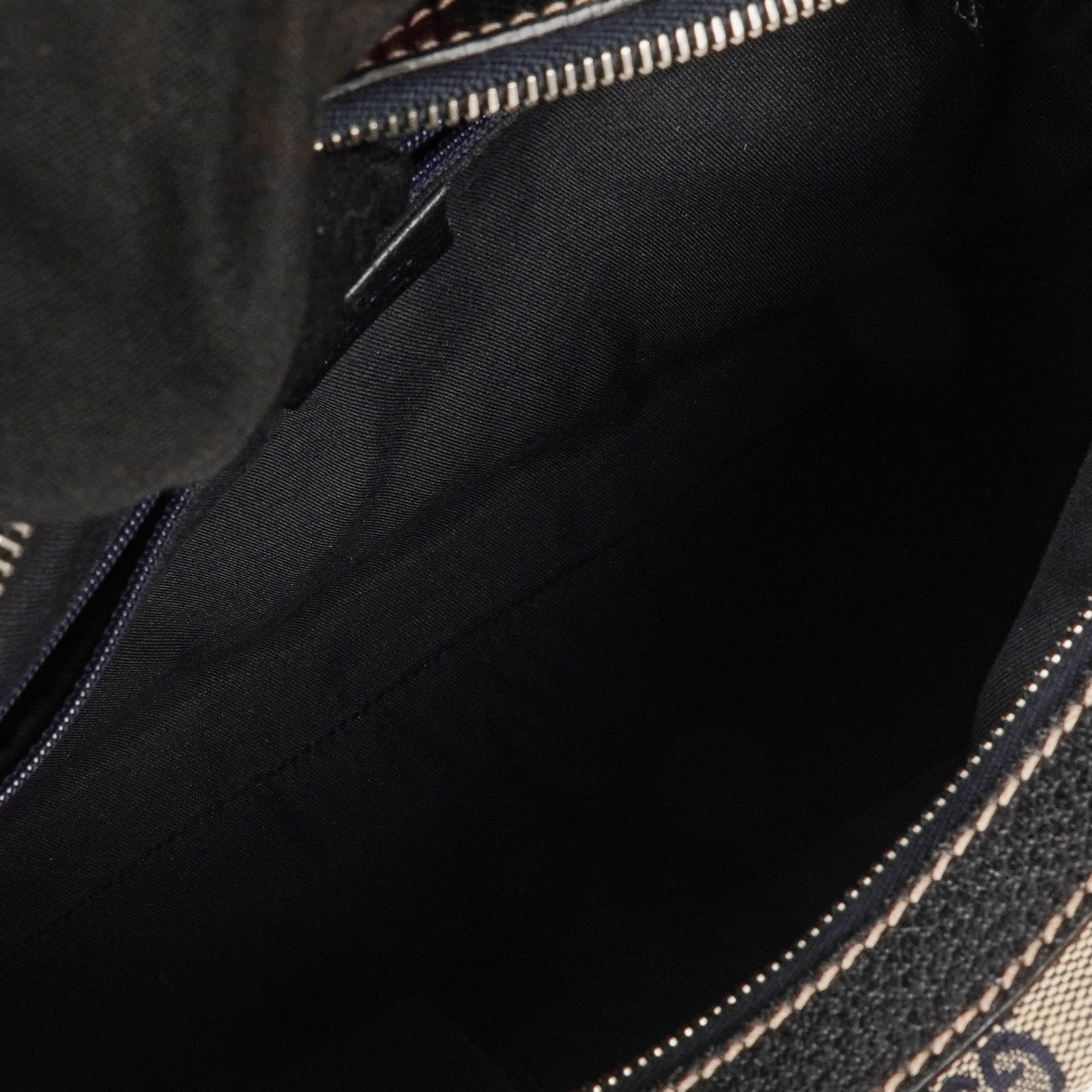 Gucci Charmy Navy GG Canvas Sherry Line Hobo Bag