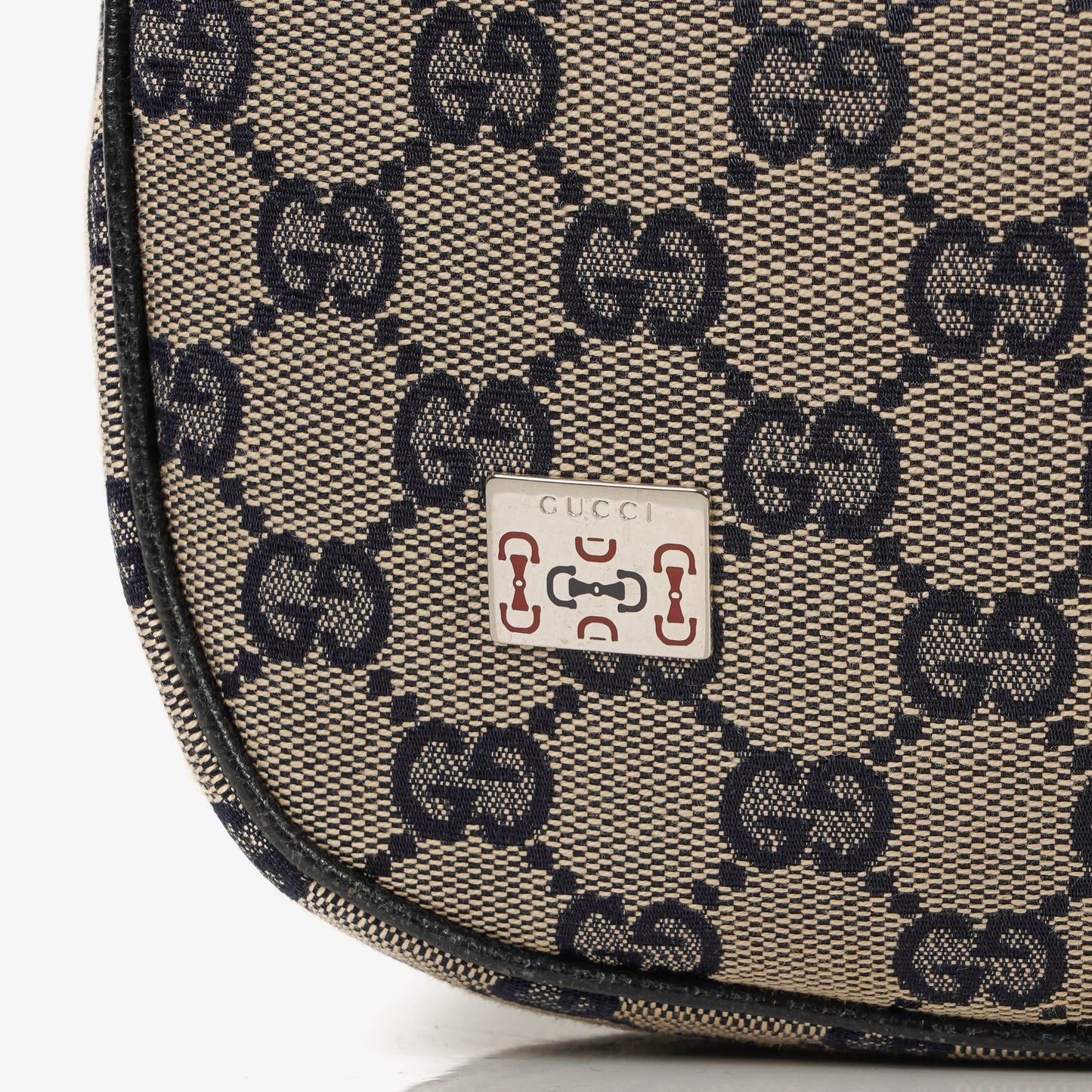 Gucci Charmy Navy GG Canvas Sherry Line Hobo Bag
