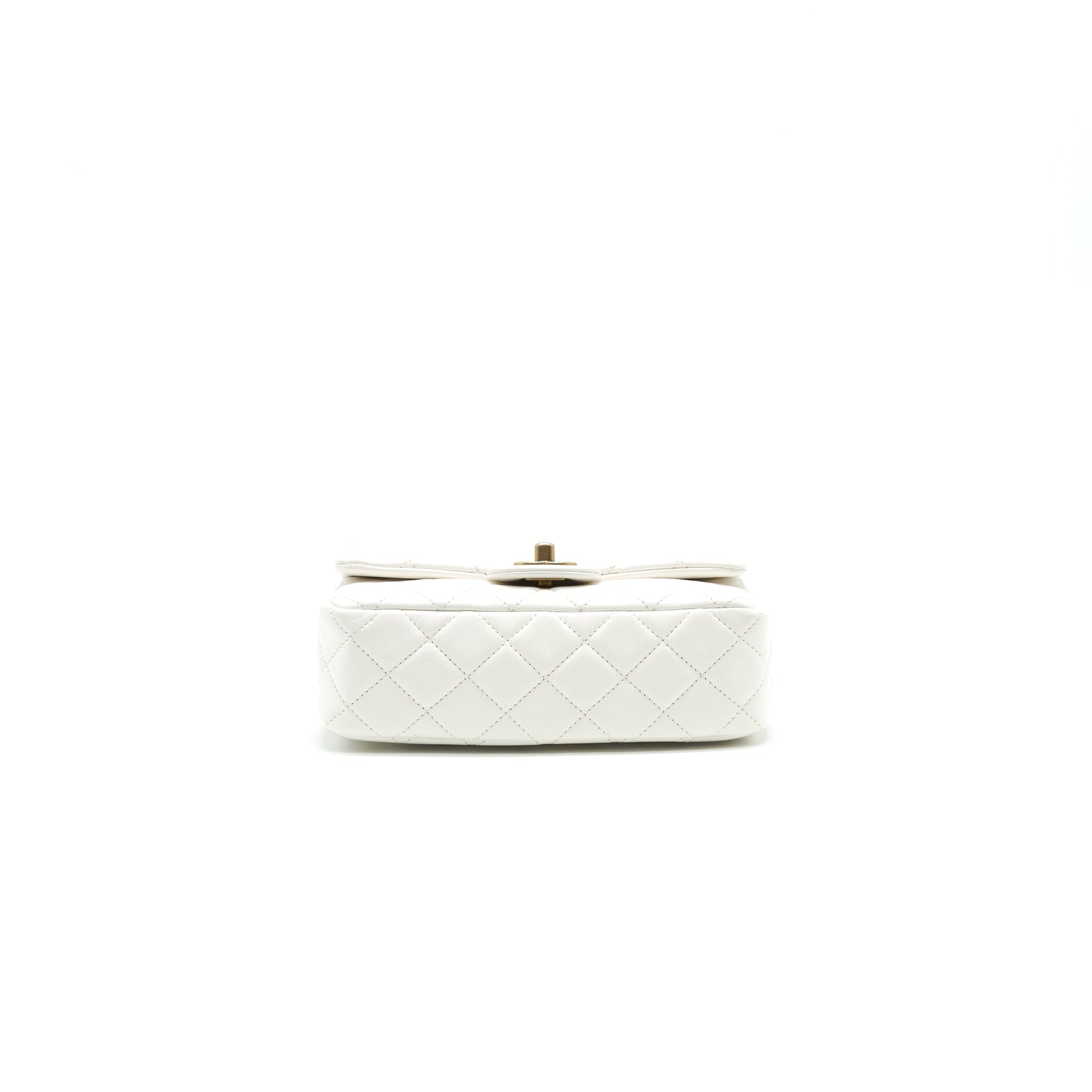 CHANEL PEARL CRUSH RECTANGULAR MINI FLAP BAG WHITE