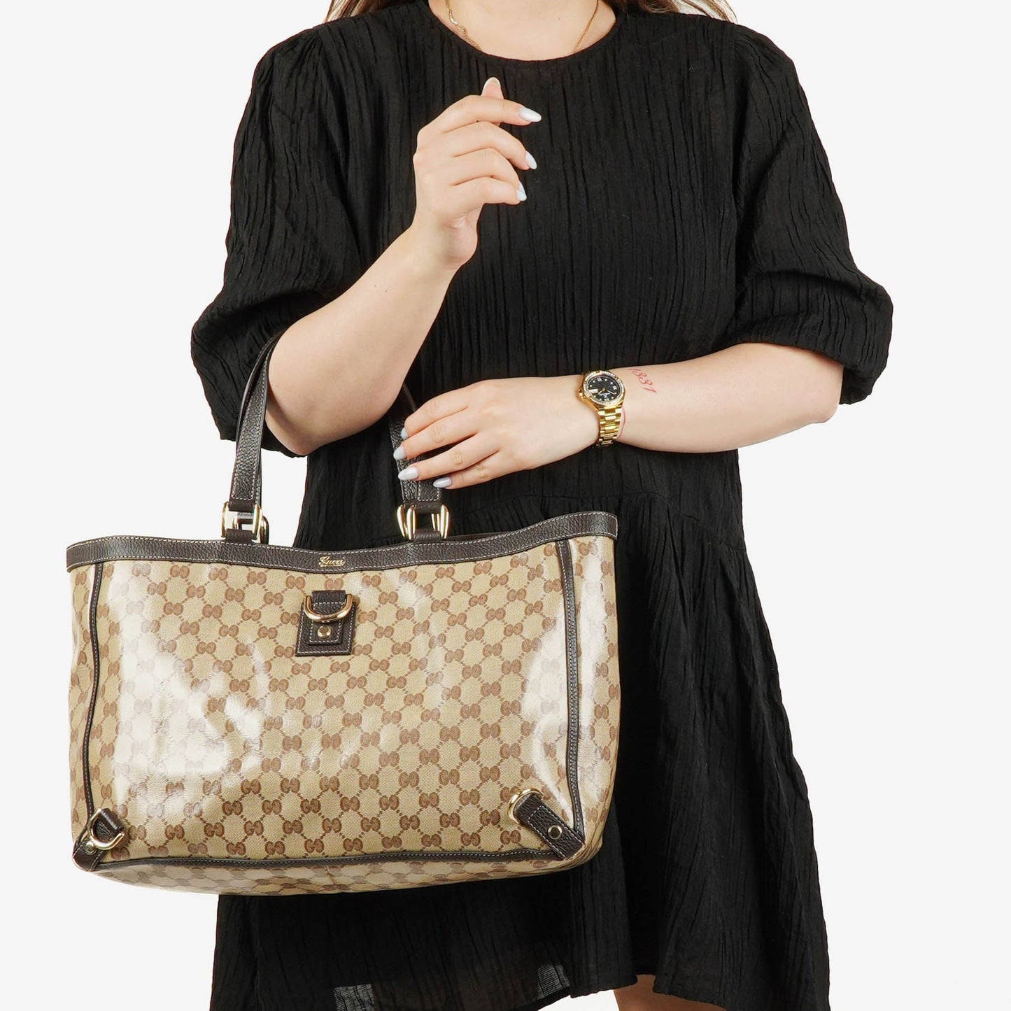 Gucci GG Crystal Abbey D-Ring Hobo Bag