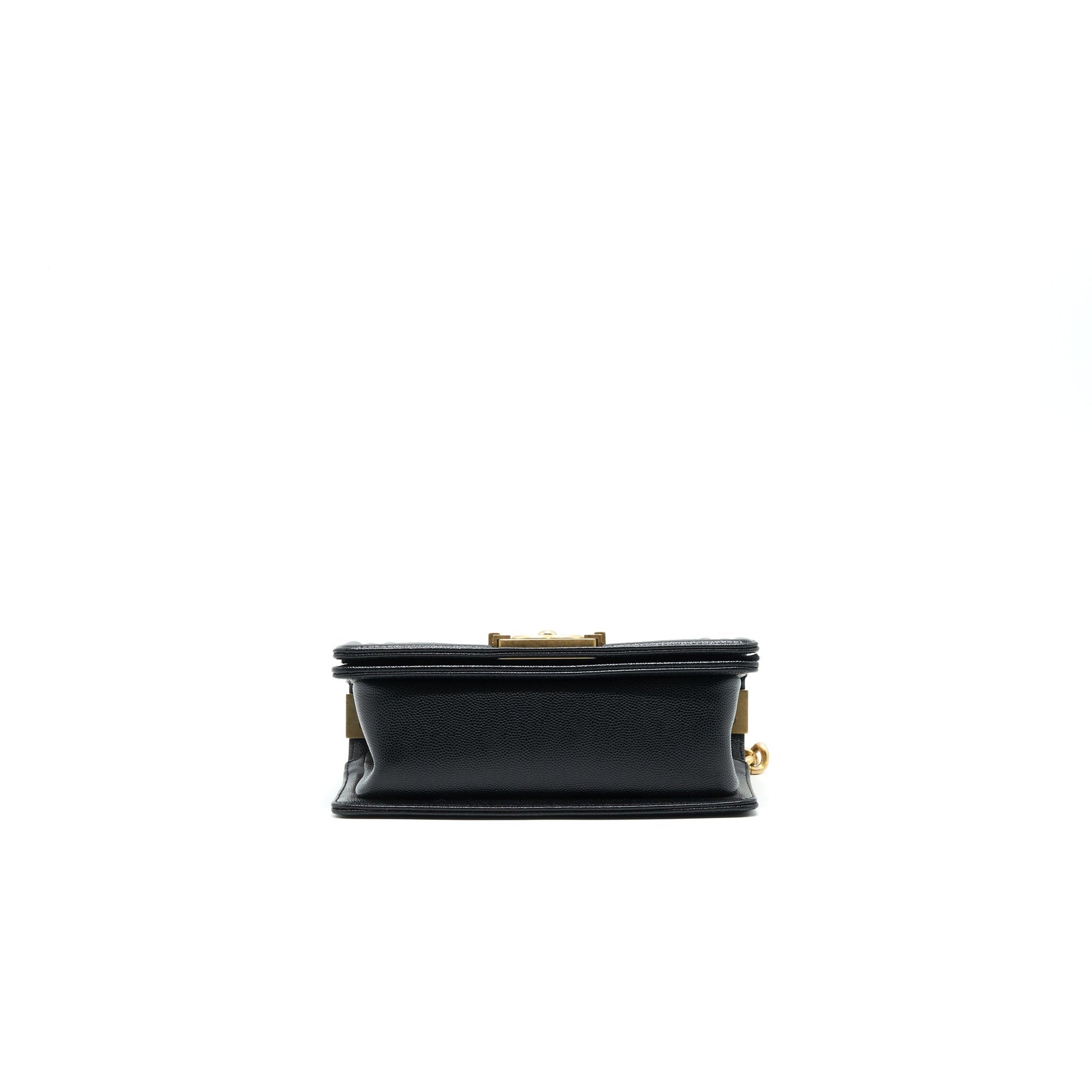 CHANEL SMALL BOY BAG CAVIAR LEATHER BLACK