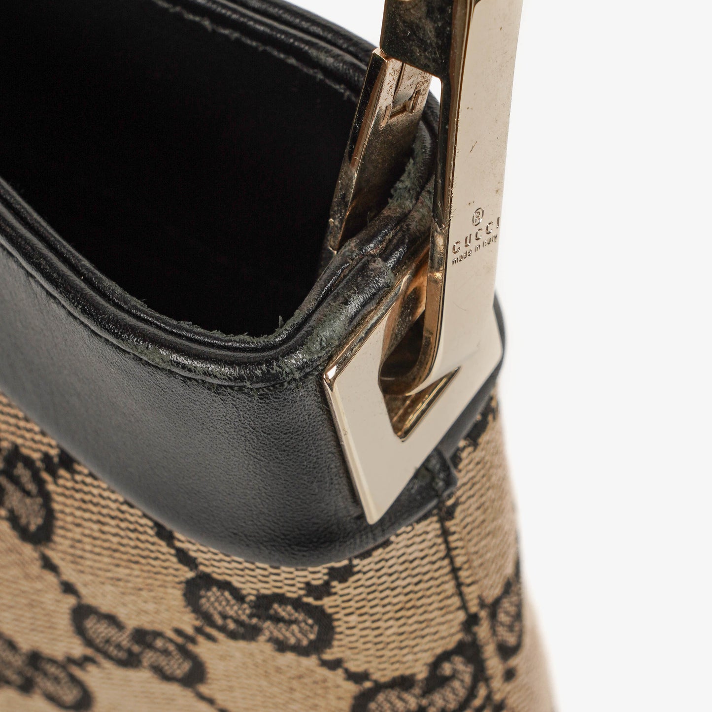 Gucci GG Canvas And Leather Shoulder Hobo Bag