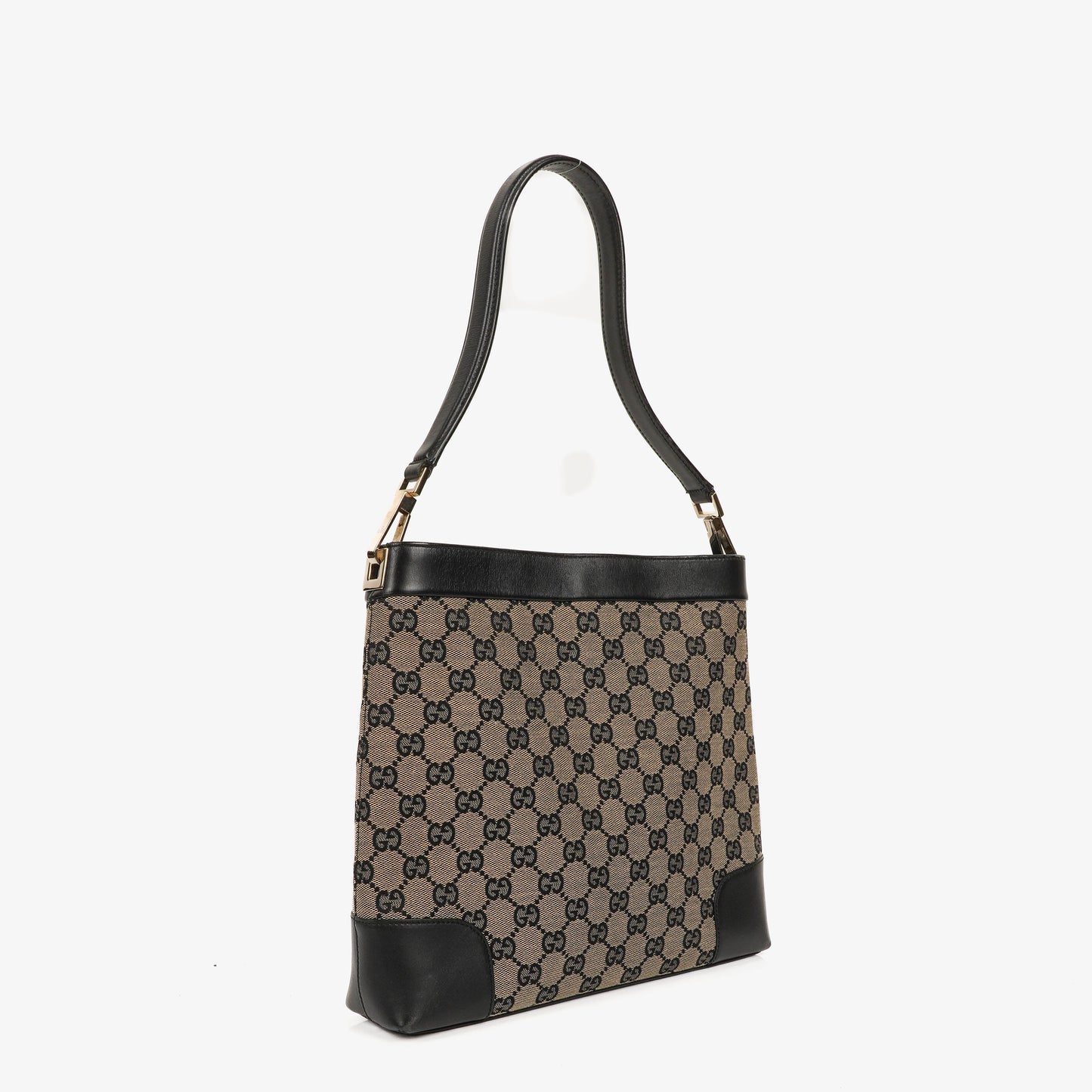 Gucci GG Canvas And Leather Shoulder Hobo Bag