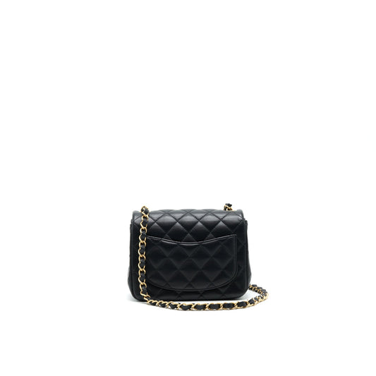 CHANEL MINI SQUARE BLACK LAMBSKIN
