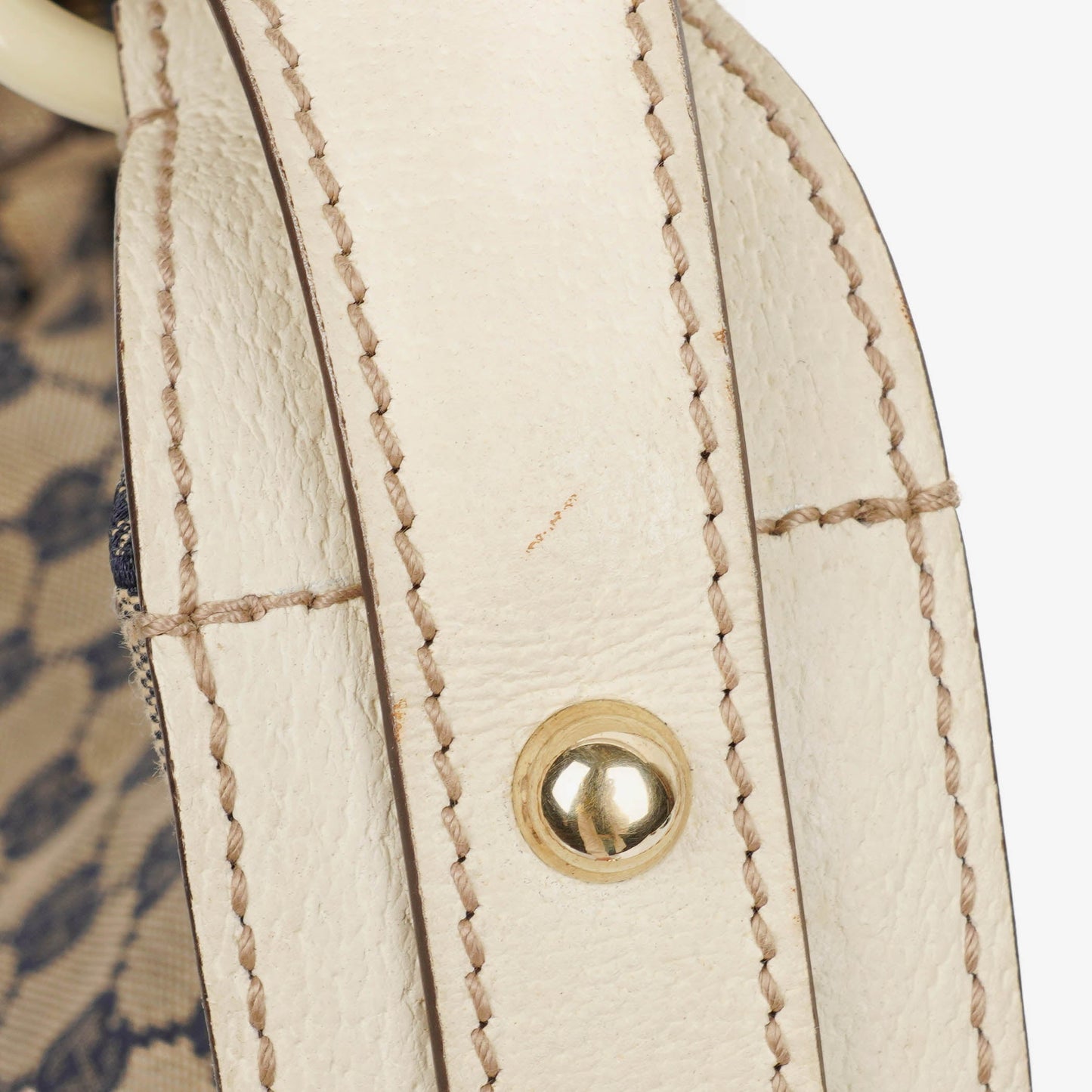 Gucci Navy Blue GG Fabric Chain Horsebit Hobo Bag
