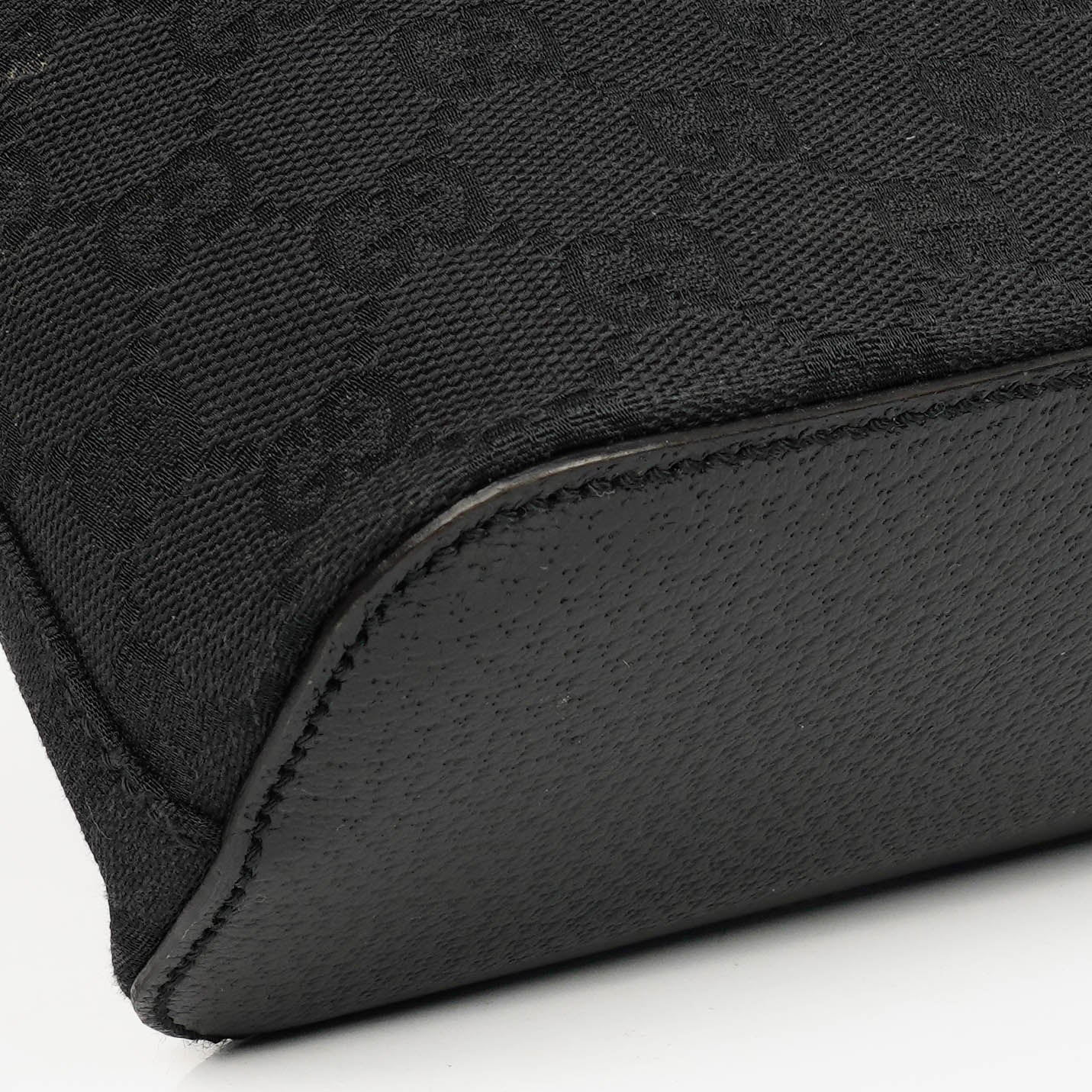 Gucci Black Monogram Canvas and Leather Hobo Shoulder Bag