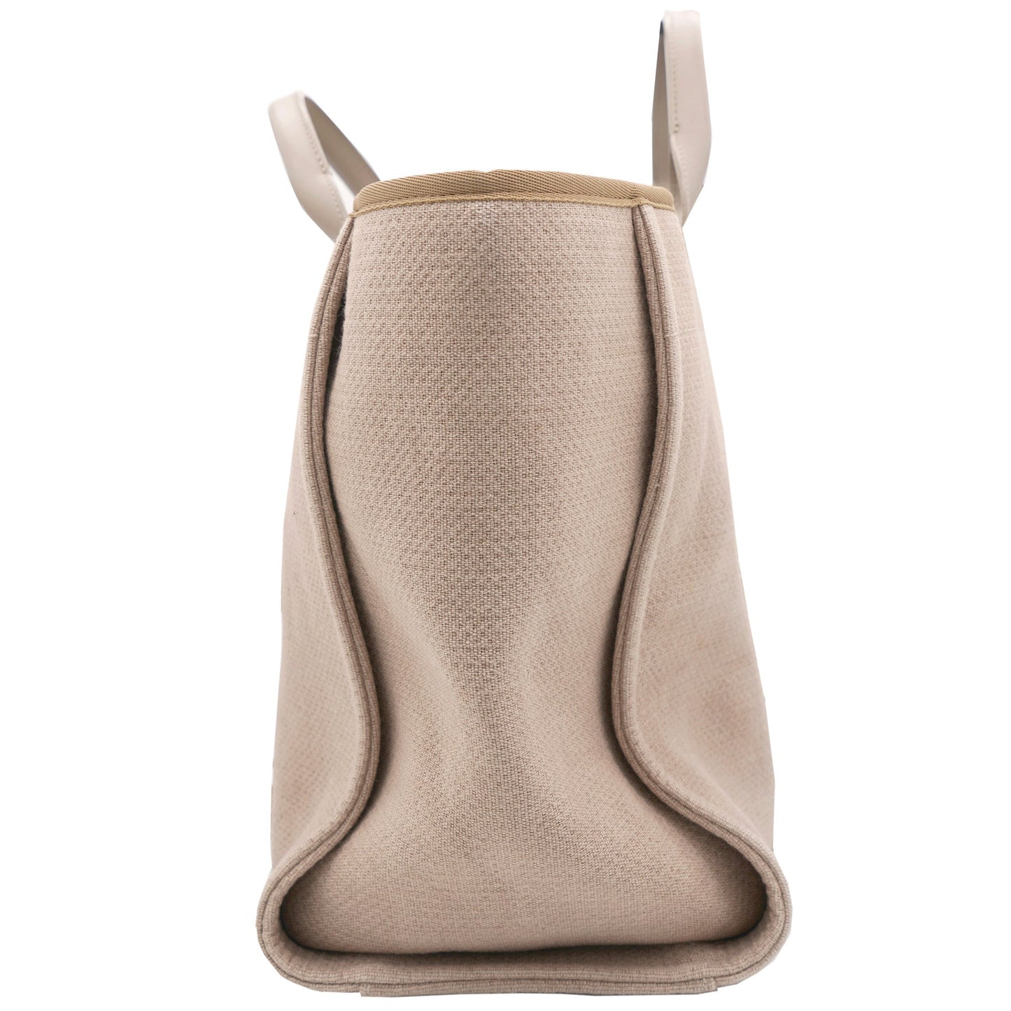 Chanel Beige Tweed Deauville Shopping Tote Bag