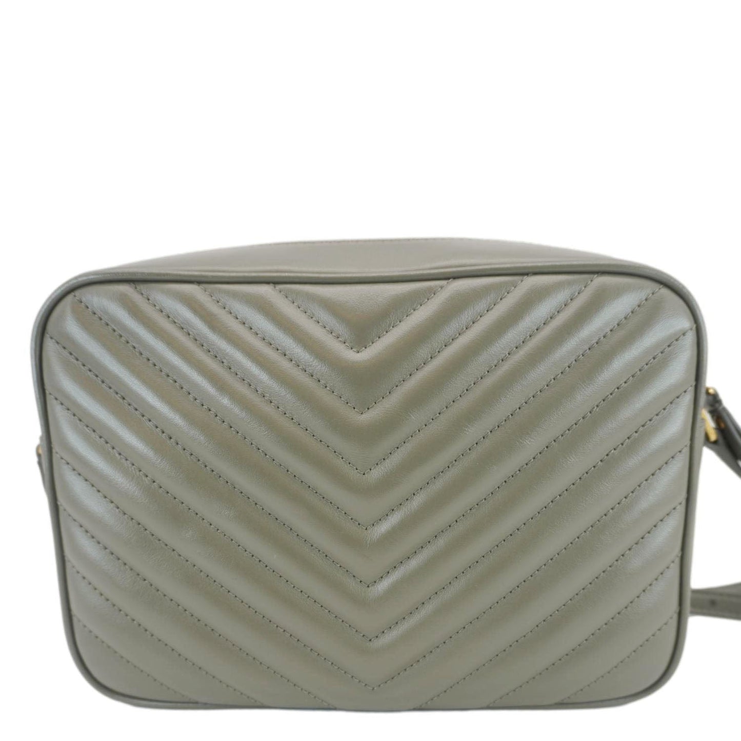 SAINT LAURENT Lou Camera Monogram Leather Shoulder Bag Gray
