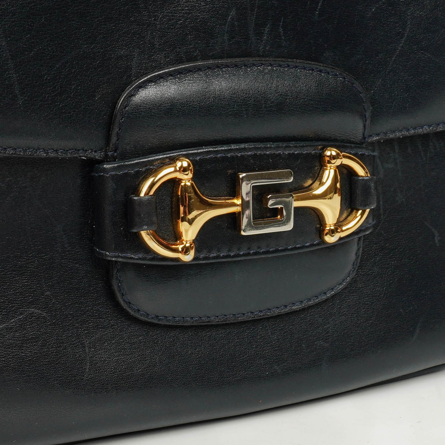 Gucci Navy Horsebit 1955 Shoulder Bag