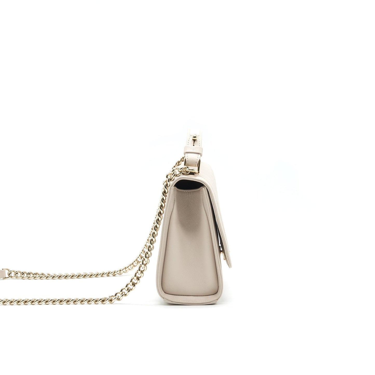 Chanel Calfskin Quilted Flap Bag Beigh L