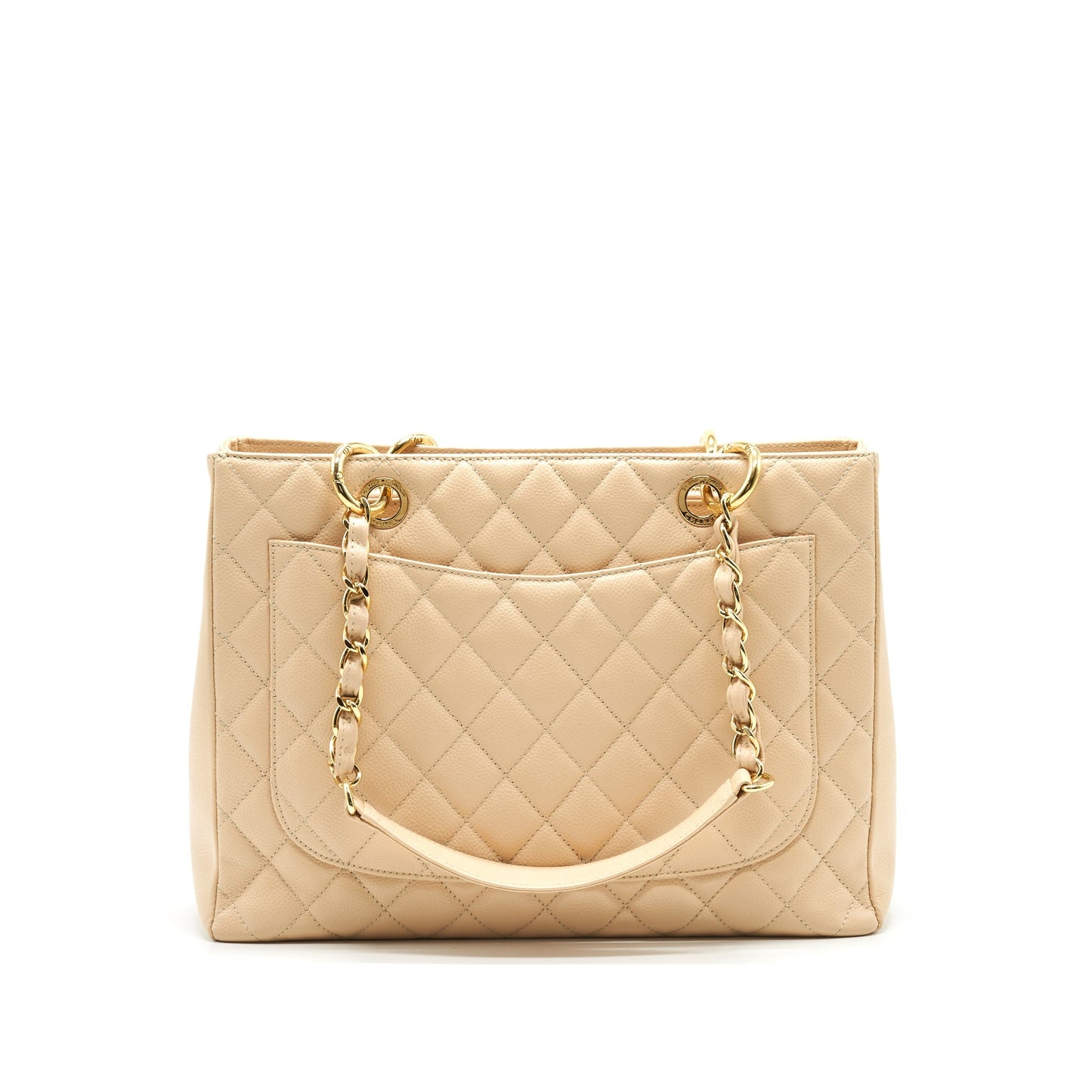 Chanel Grand Shopping Tote Bag Caviar Beige Serial 16