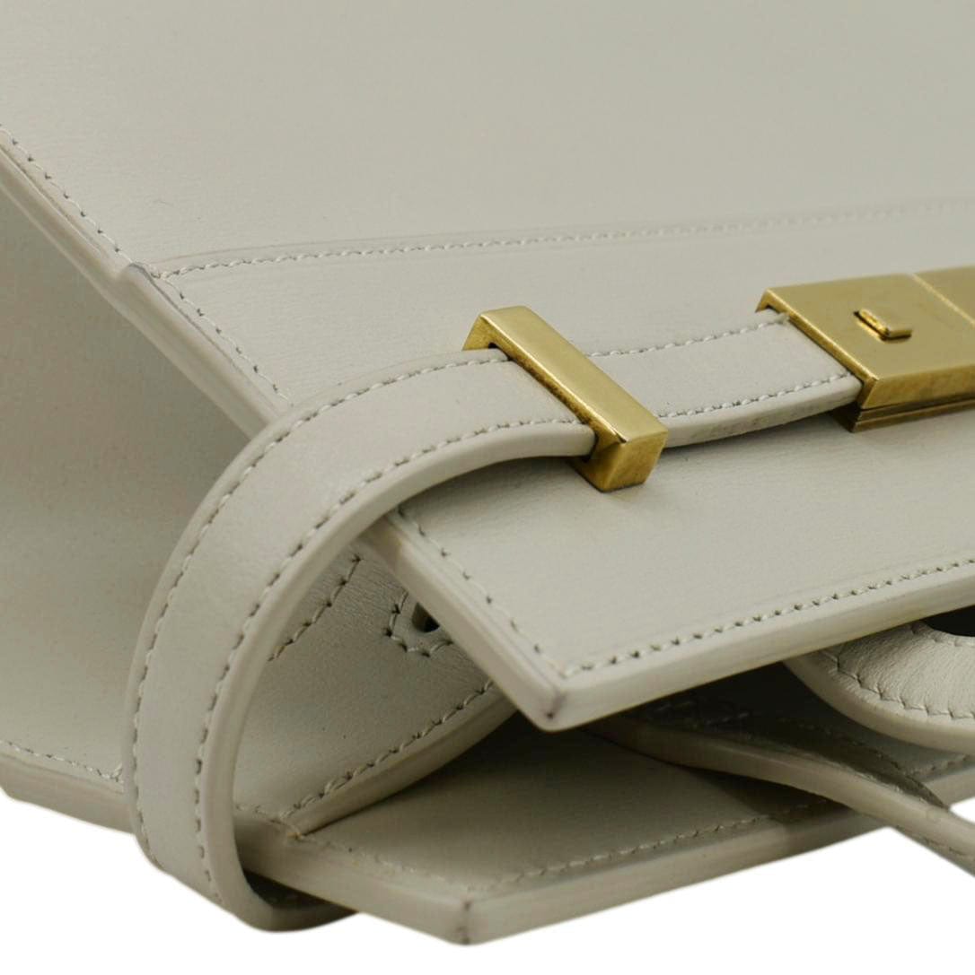 SAINT LAURENT Manhattan Leather Shopper Tote Bag Beige