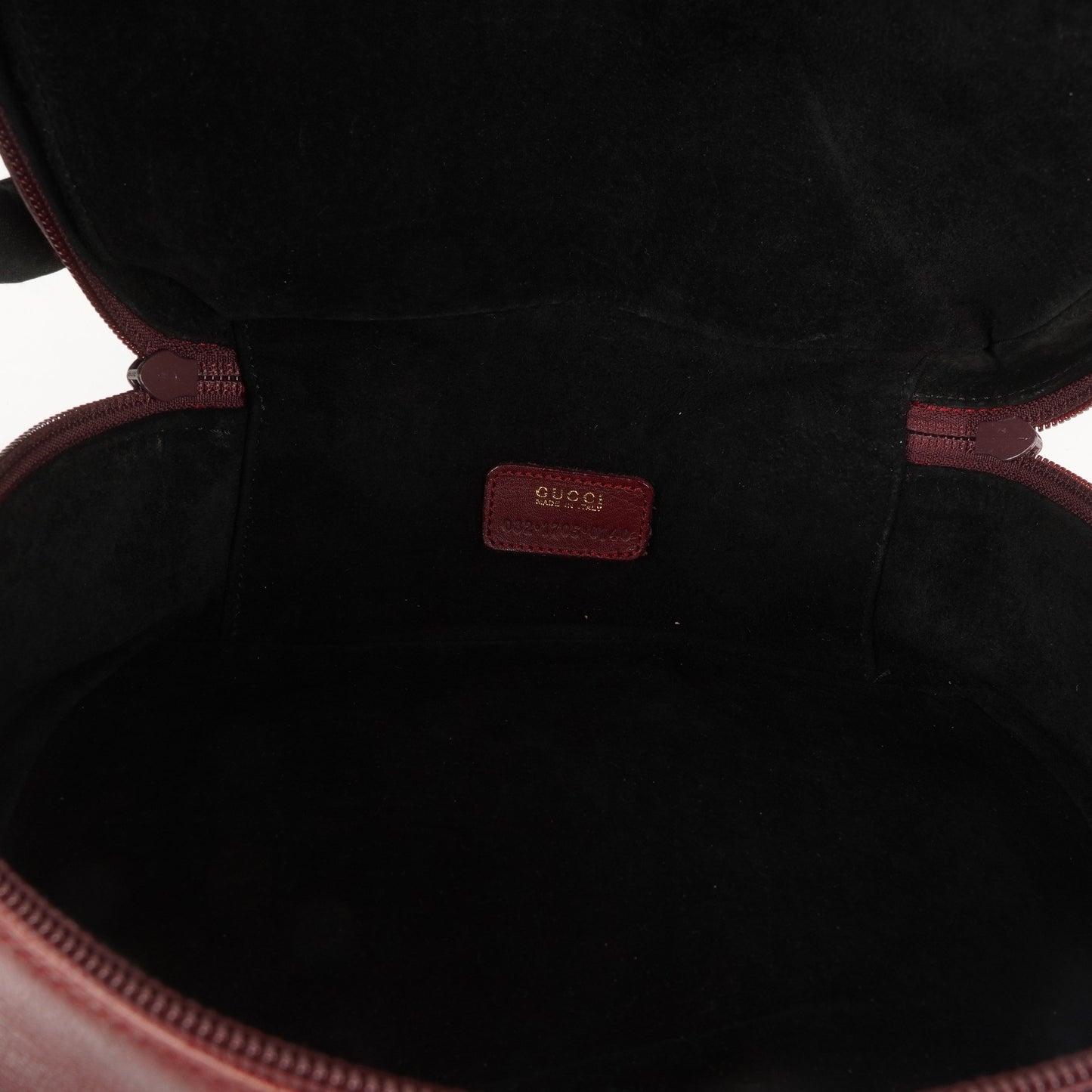 Gucci Burgundy Leather Horsebit Vanity Bag