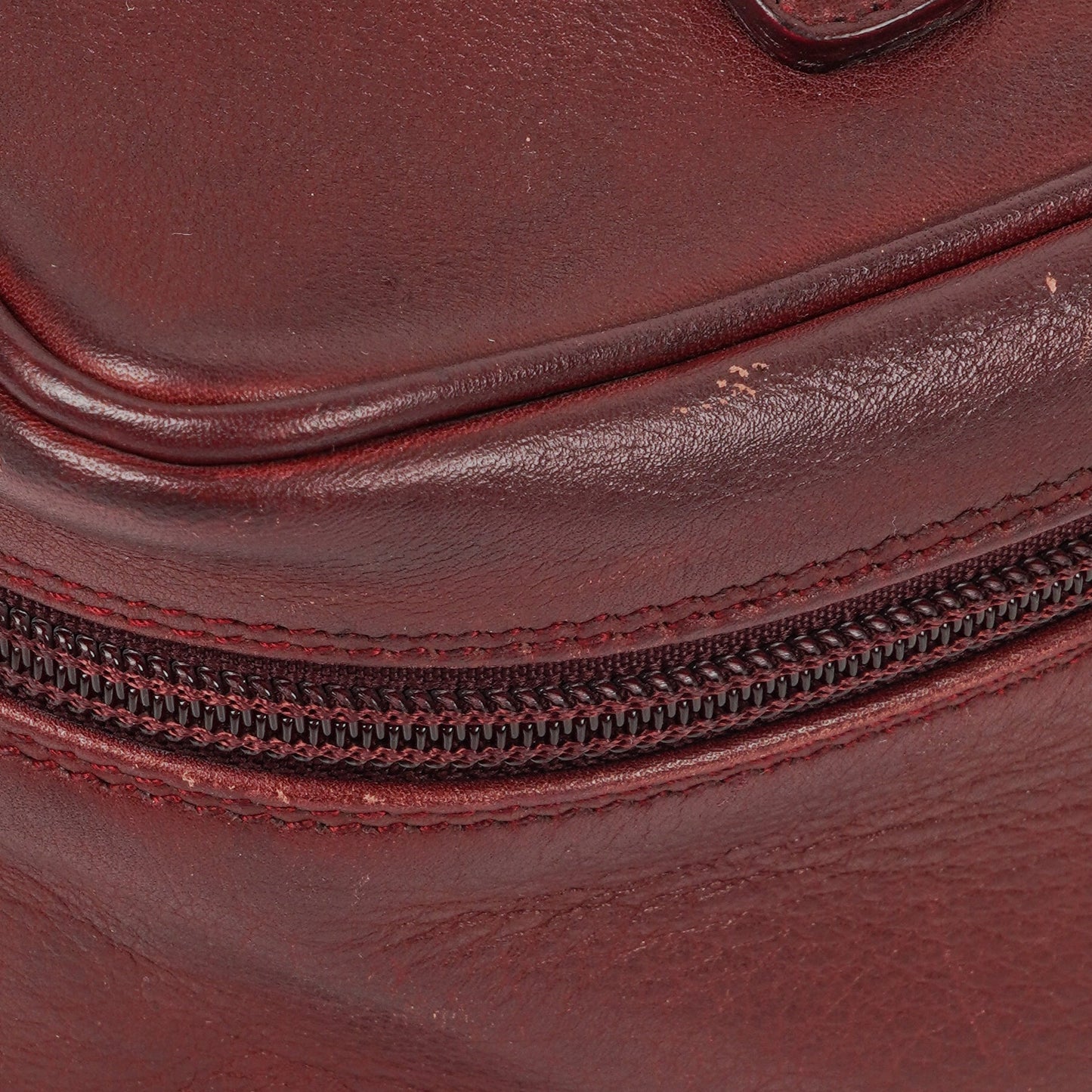 Gucci Burgundy Leather Horsebit Vanity Bag