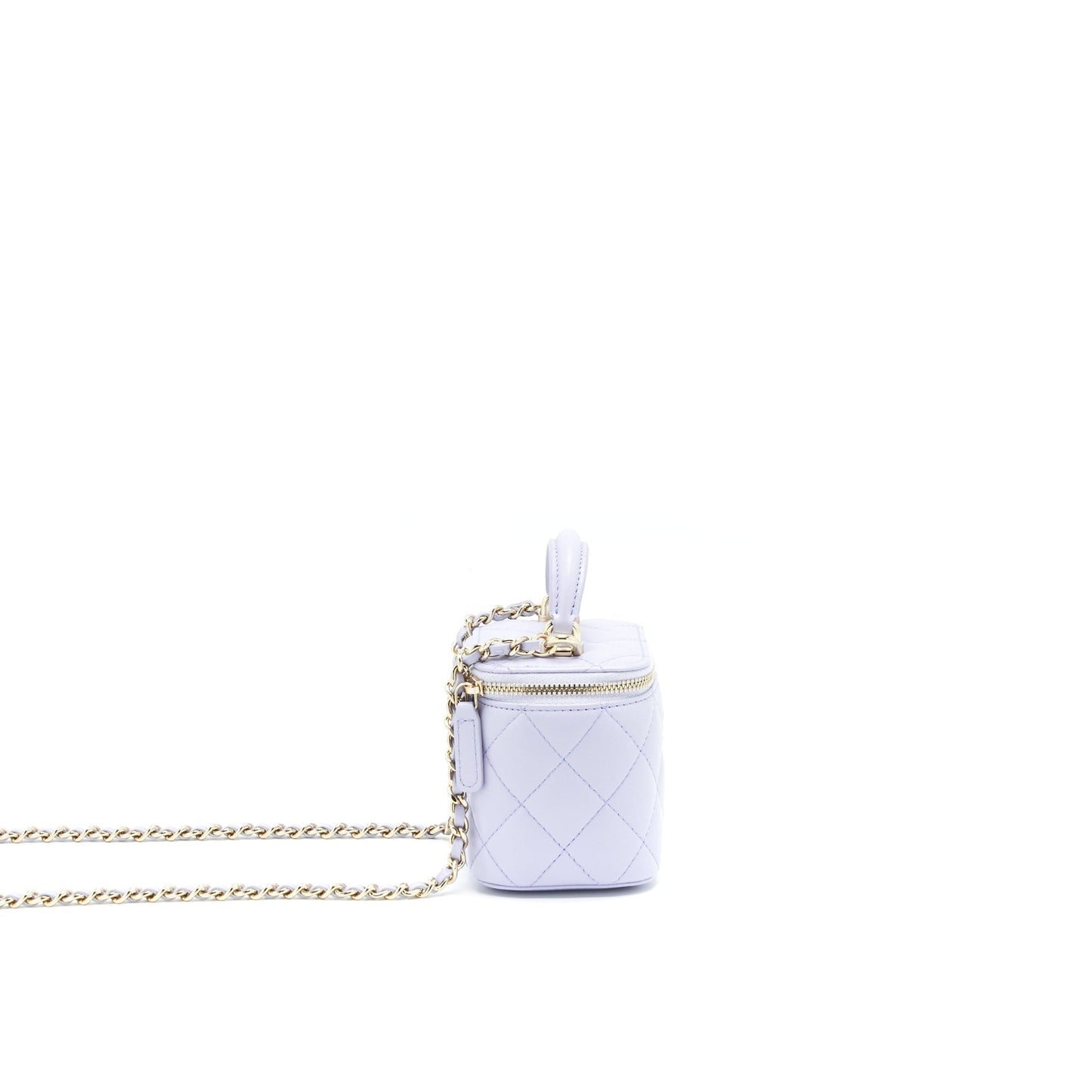 Chanel 21K Mini Top Handle Vanity With Chain Light Purple L