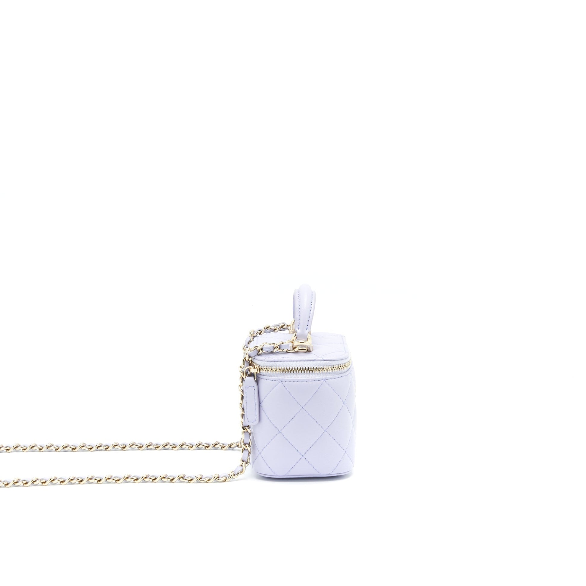 Chanel 21K Mini Top Handle Vanity With Chain Light Purple L