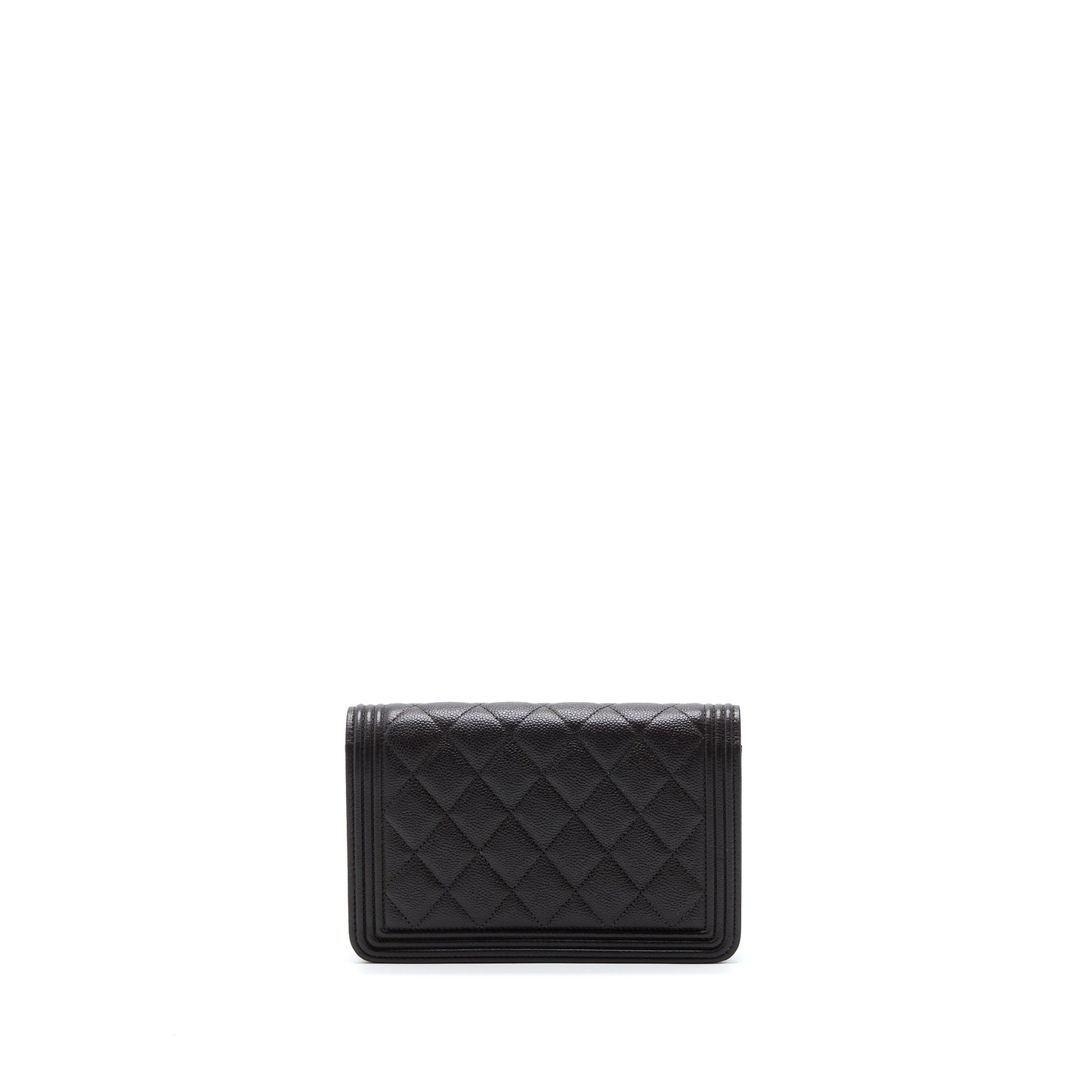 Chanel Boy Wallet On Chain Grained Calfskin Brown LGHW Microchip
