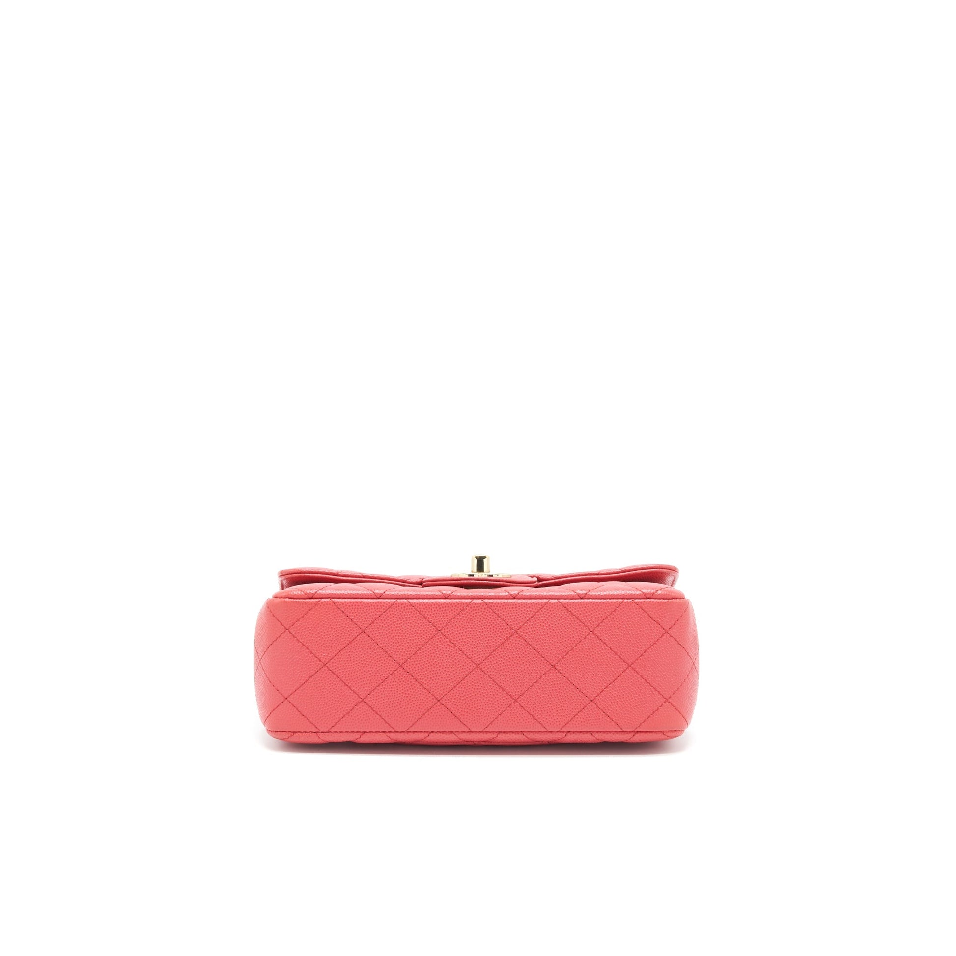 Chanel Mini Rectangular Flap Bag Caviar Coral Pink
