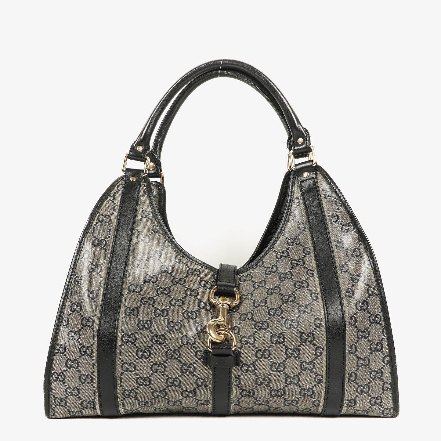 Gucci Jackie Bardot Crystal GG Canvas Shoulder Bag