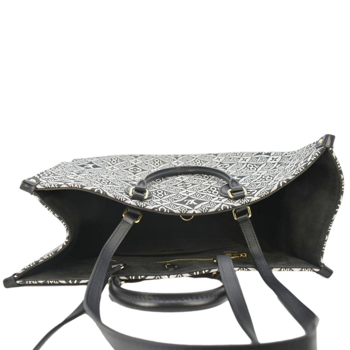 LOUIS VUITTON Onthego GM 1854 Jacquard Tote Bag Grey