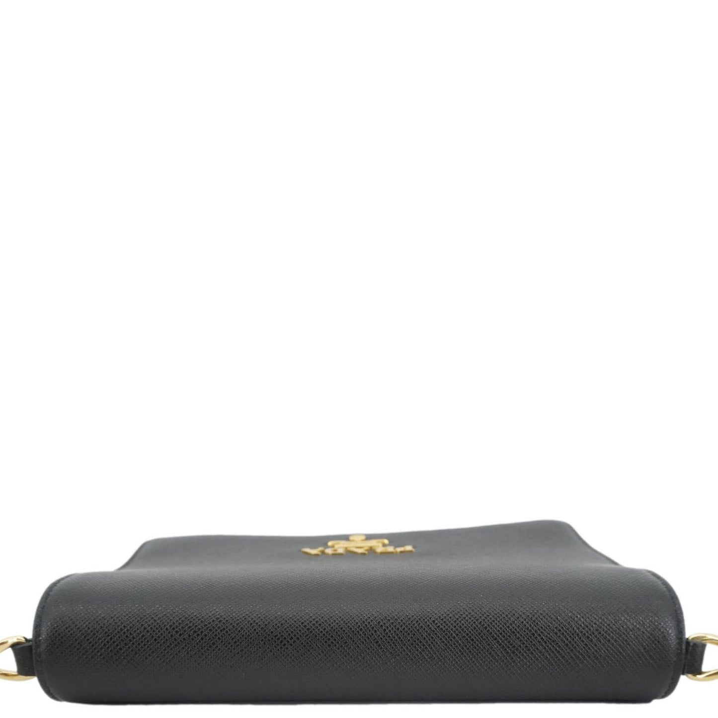 PRADA Saffiano Lux Chain Crossbody Bag Black