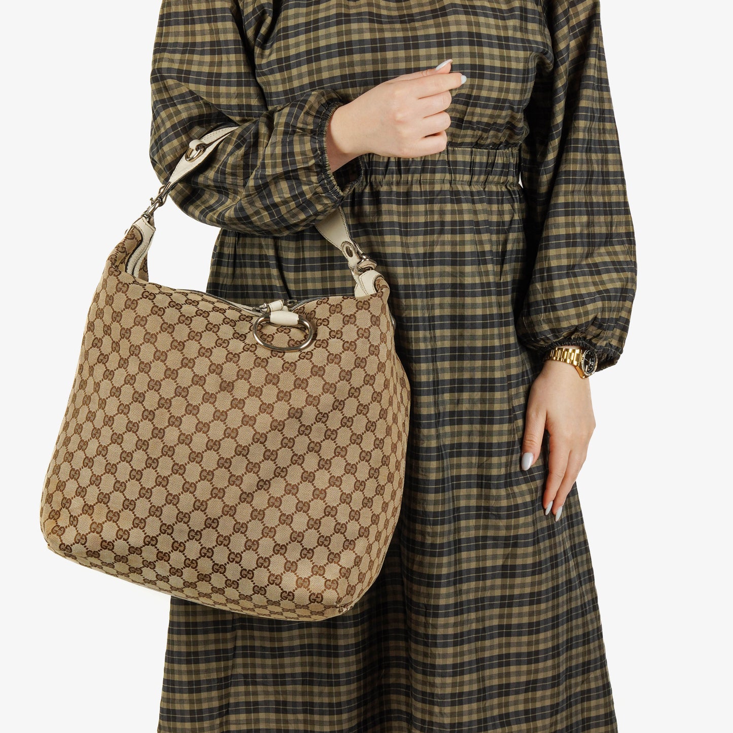 Gucci GG Canvas Large Icon Bit Hobo Bag