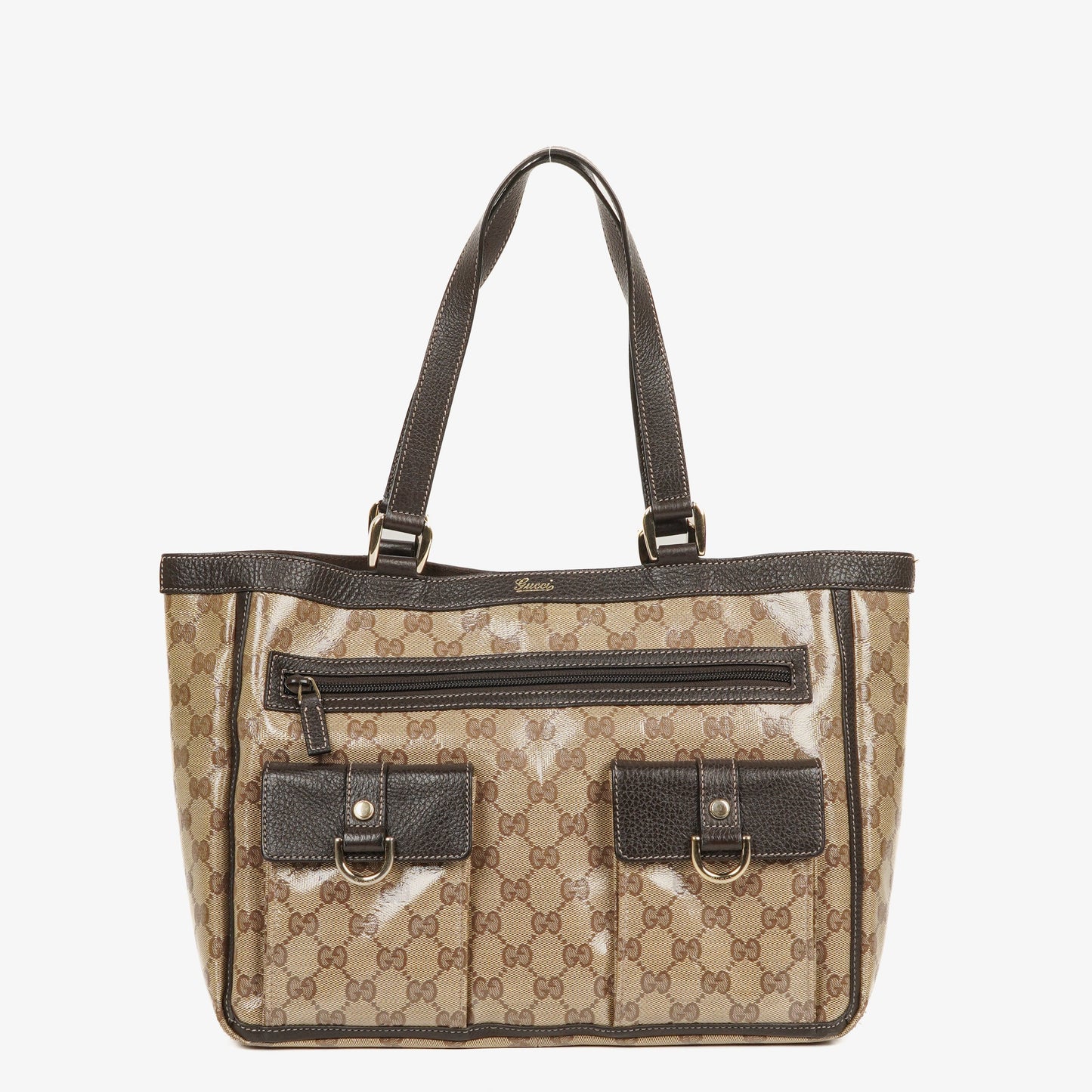 Gucci GG Crystal Canvas Abbey Pocket Tote Bag