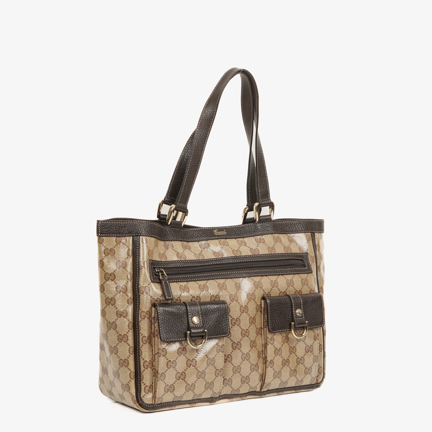 Gucci GG Crystal Canvas Abbey Pocket Tote Bag