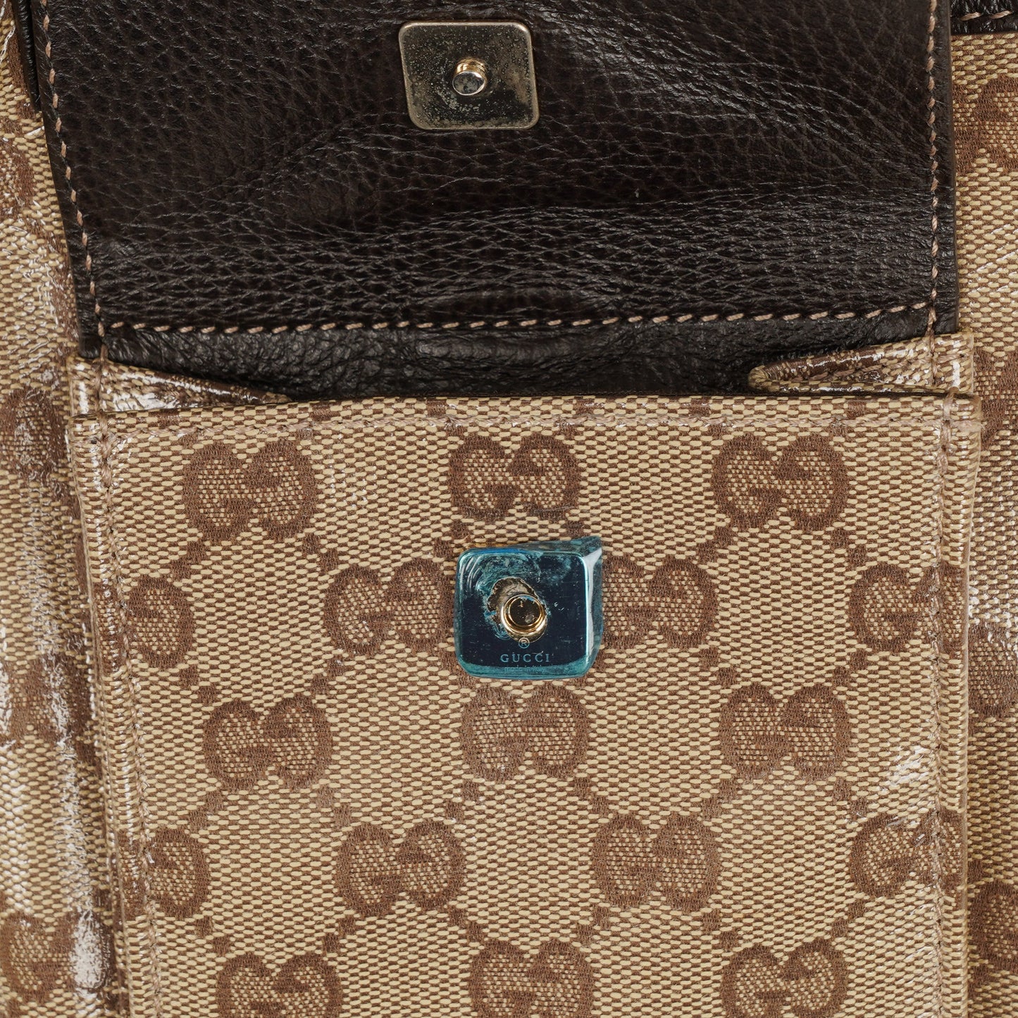 Gucci GG Crystal Canvas Abbey Pocket Tote Bag