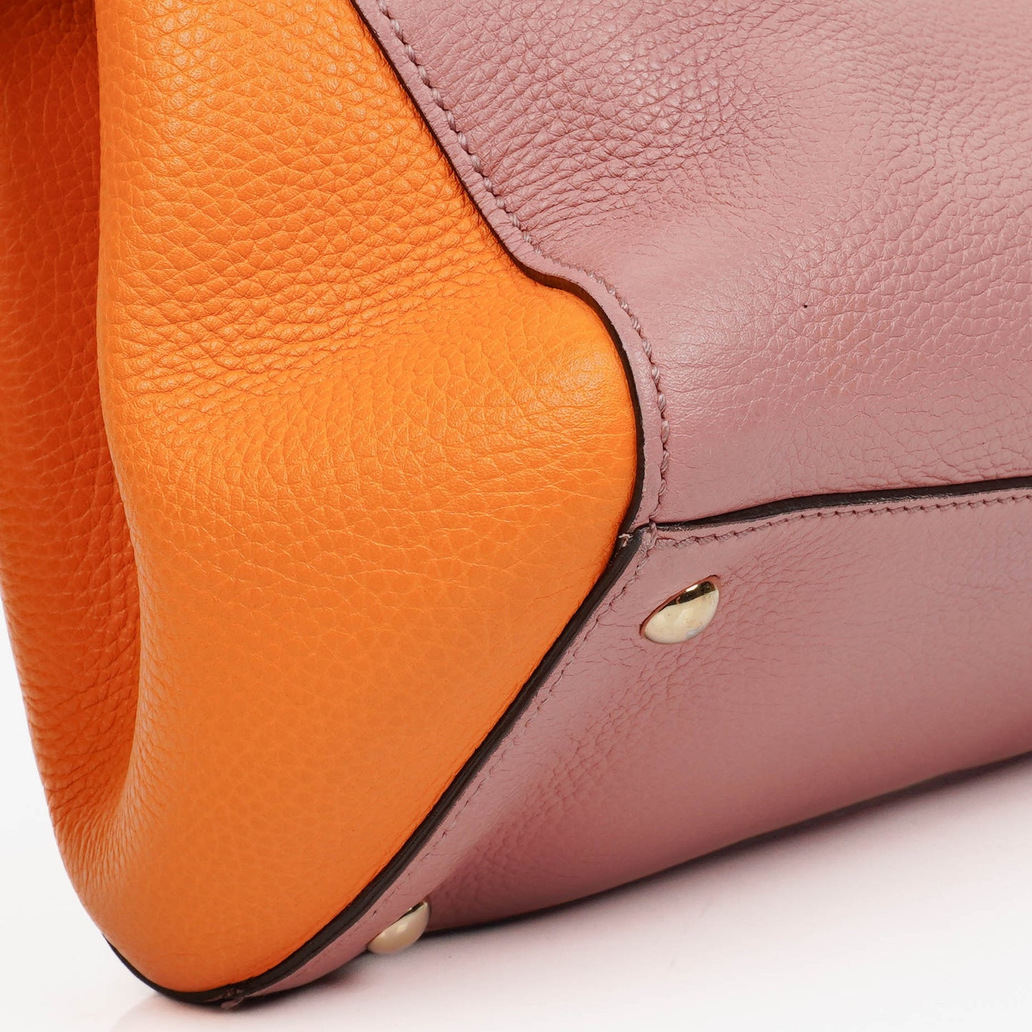 Gucci Bi-Colour Pebbled Calfskin Medium Bamboo Shopper Tote Bag