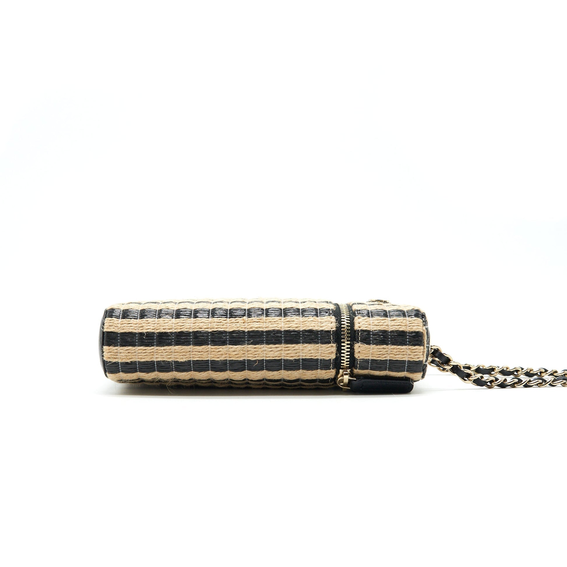CHANEL VANITY PHONE HOLDER WITH CHAIN BLACK & BEIGE