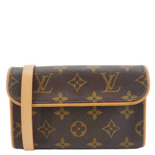 LOUIS VUITTON Pochette Florentine Monogram Canvas Waist Bag Brown