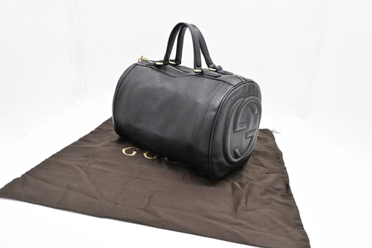 Gucci Soho Boston Bag in Black Leather