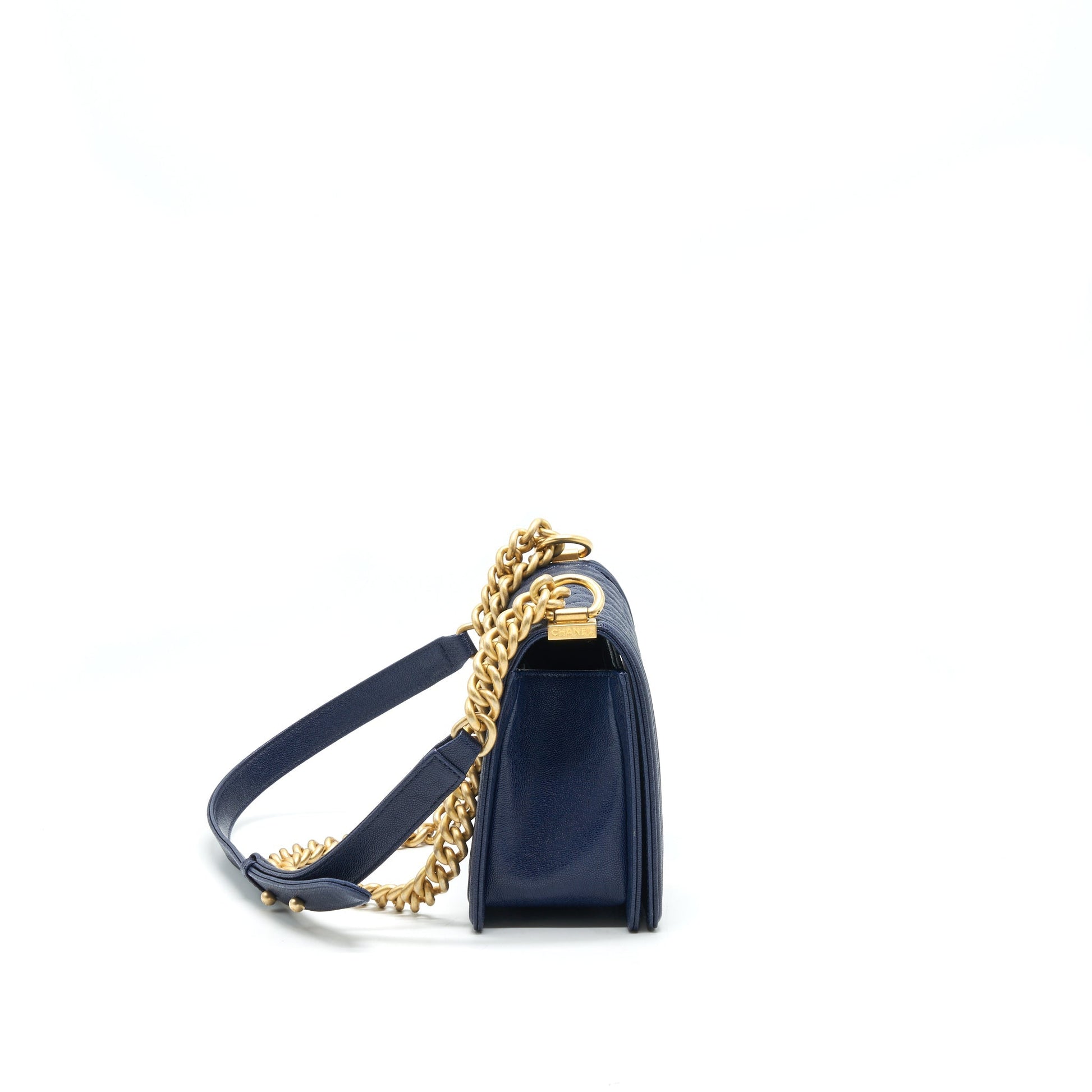 Chanel Boy Chanel Old Medium Caviar Navy with