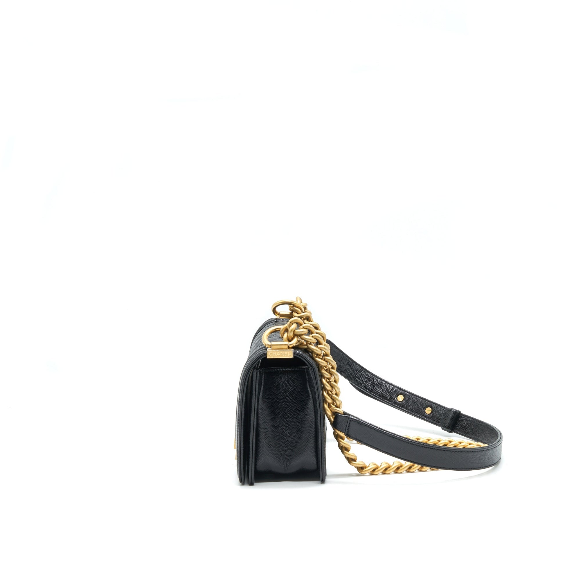 Chanel Small Boy Bag Caviar Black brushed Year 2021 (microchip serial?