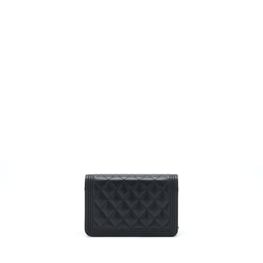 Chanel Boy Wallet On Chain Caviar Black LGHW