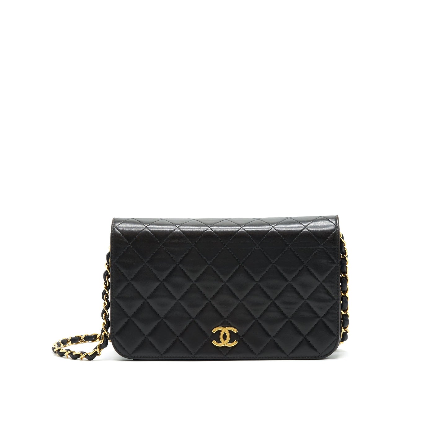 Chanel Lambskin Flap Bag with Chain Black 24K
