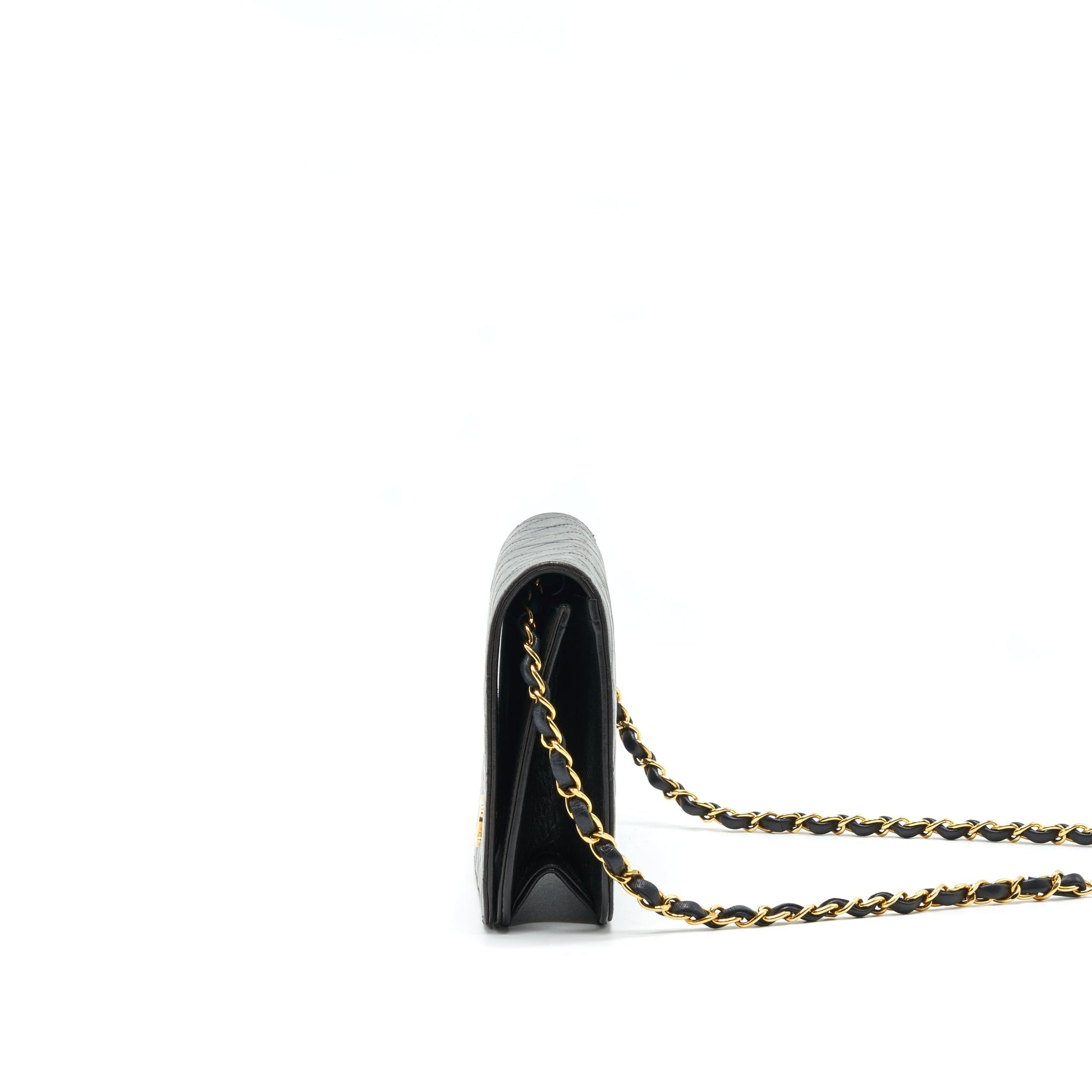Chanel Lambskin Flap Bag with Chain Black 24K
